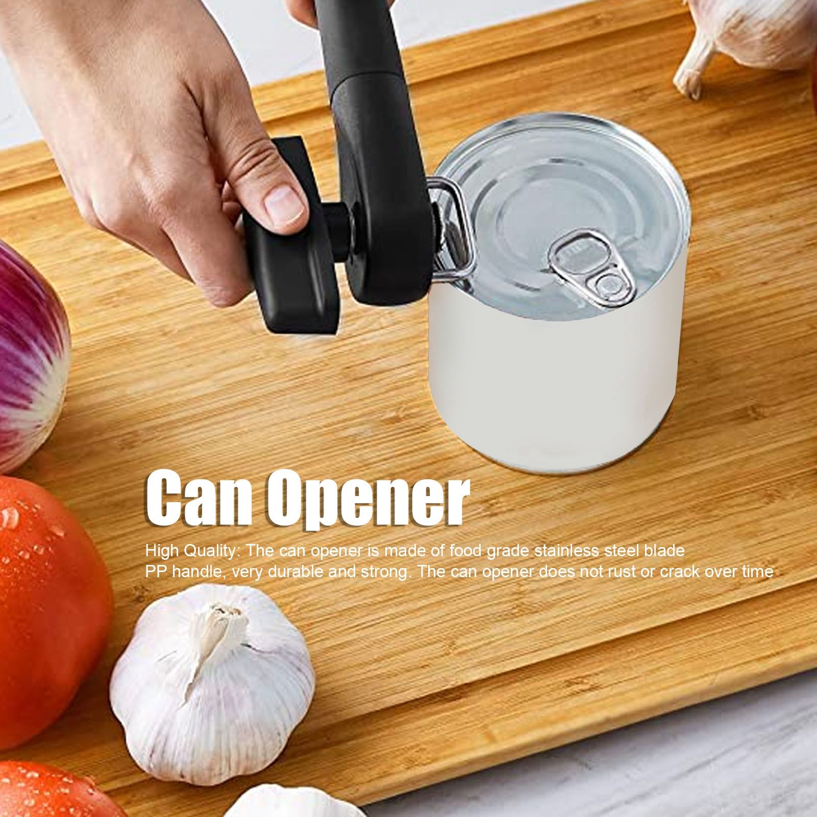 Manual Can Opener Stainless Steel Bottle Opener with Smooth Edge and Non Slip view 14
