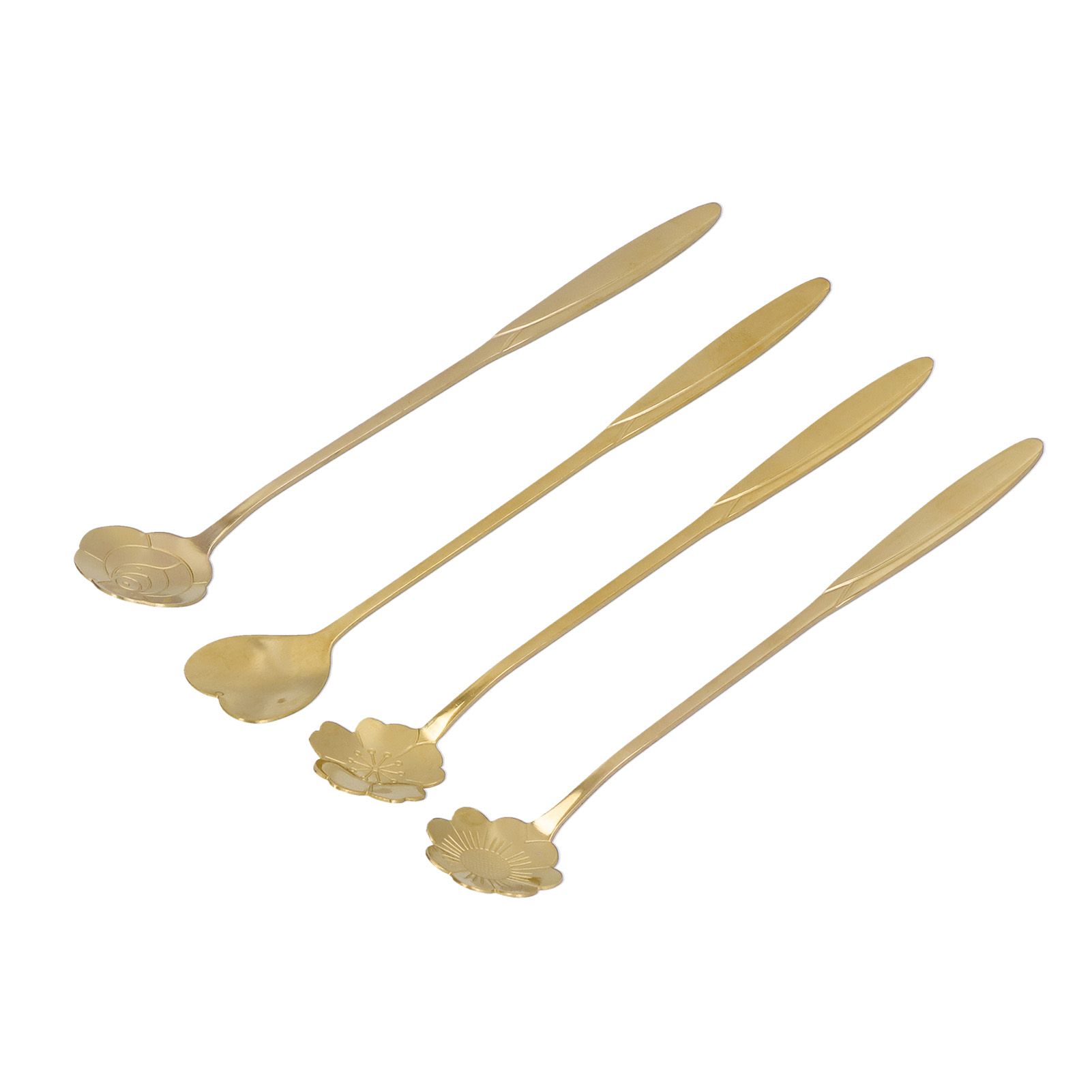 4PCS Mixing Spoon Flower Heart Shaped Coffee Spoon Stainless Steel Desert view 7