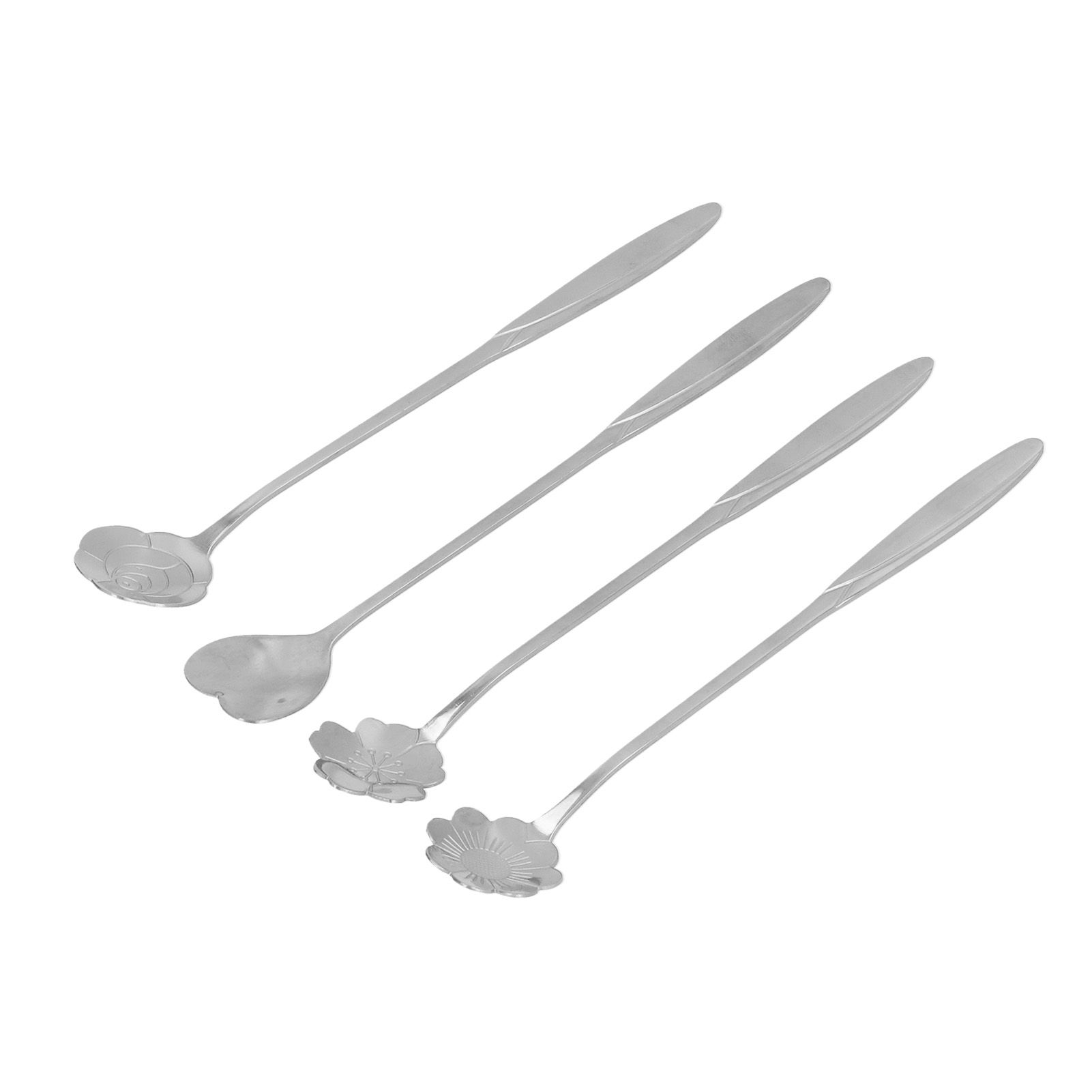 4PCS Mixing Spoon Flower Heart Shaped Coffee Spoon Stainless Steel Desert view 7
