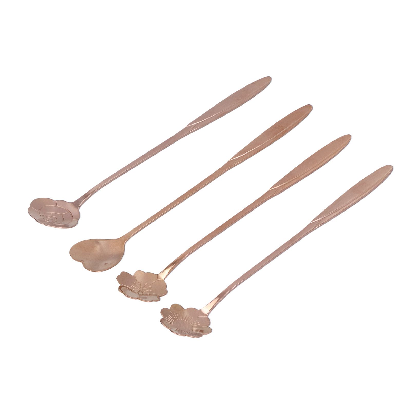 4PCS Mixing Spoon Flower Heart Shaped Coffee Spoon Stainless Steel Desert view 7