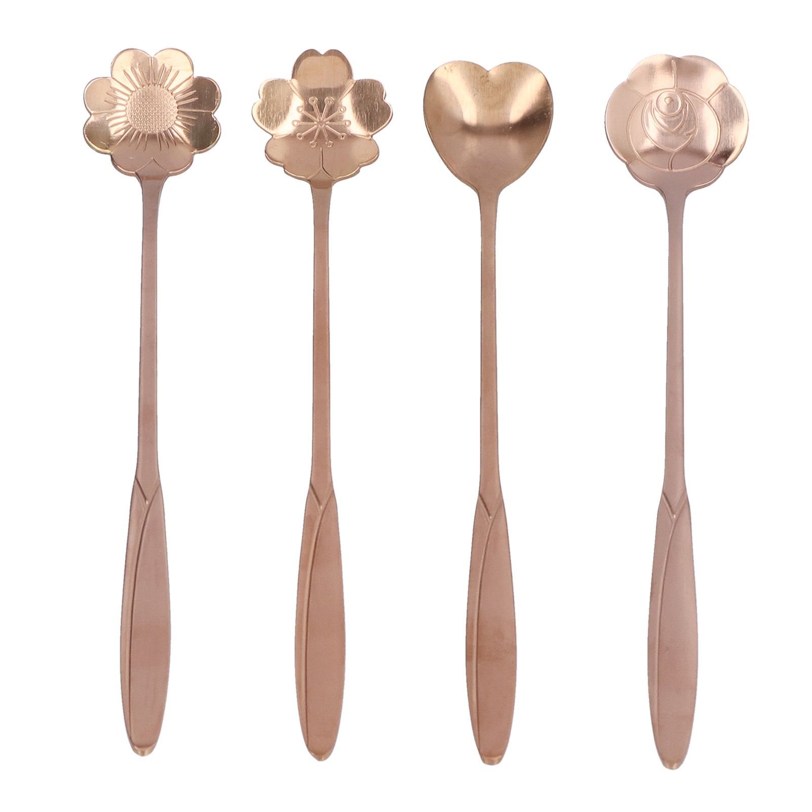 4PCS Mixing Spoon Flower Heart Shaped Coffee Spoon Stainless Steel Desert view 10