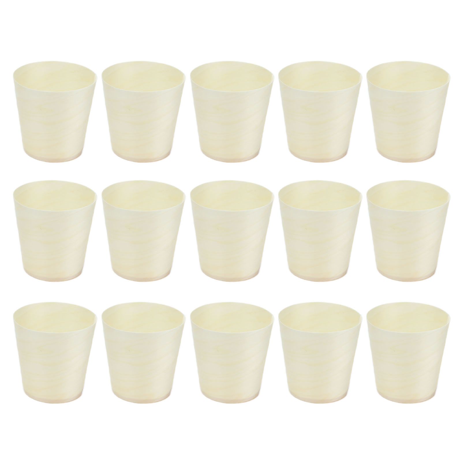 15Pcs Disposable Tasting Cup Wooden Decorated Lightweight Dessert Cup for Home