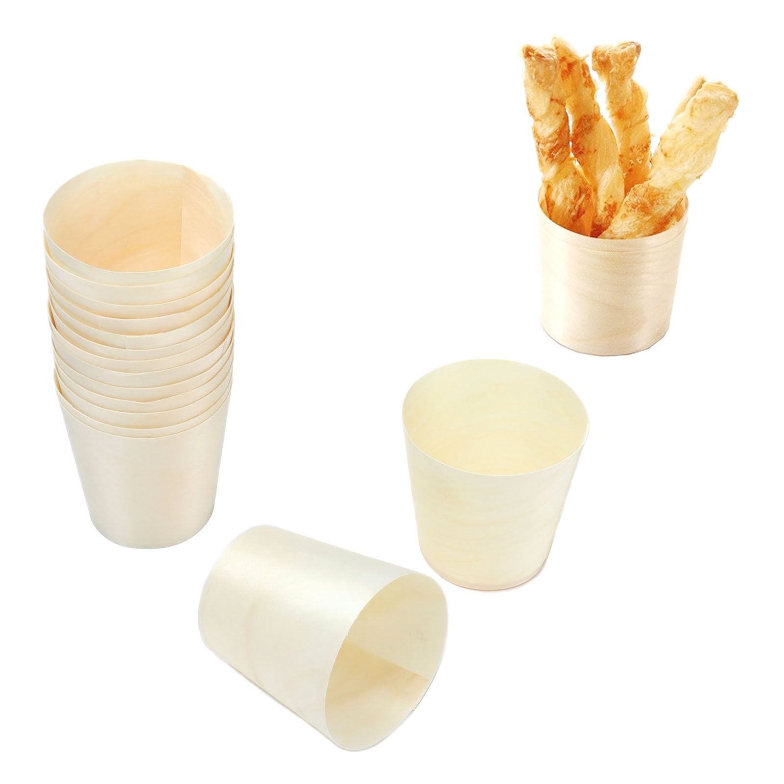 15Pcs Disposable Tasting Cup Wooden Decorated Lightweight Dessert Cup for Home view 11