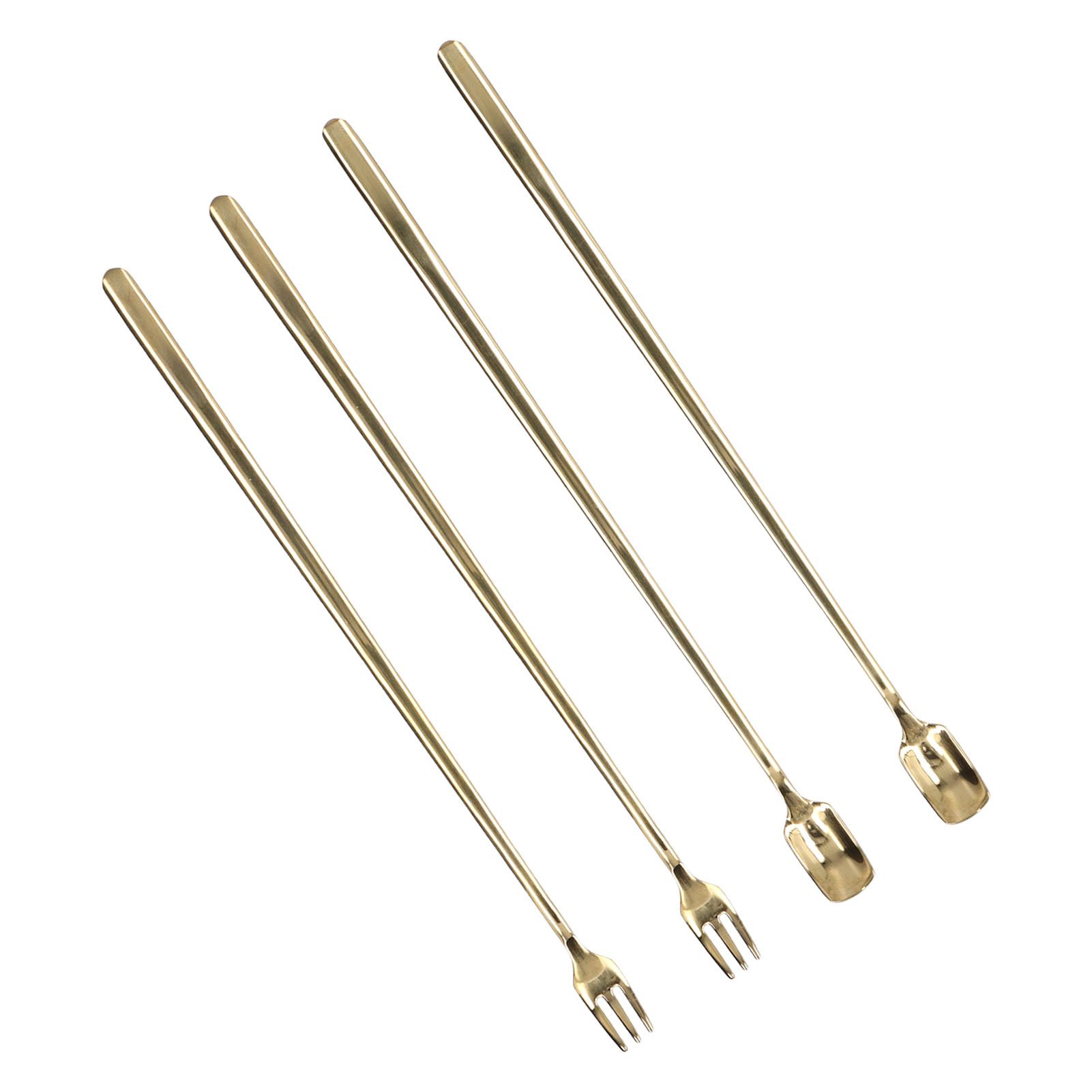 4Pcs 304 Stainless Steel Coffee Spoon Long Handle Coffee Spoon and Fork with view 7