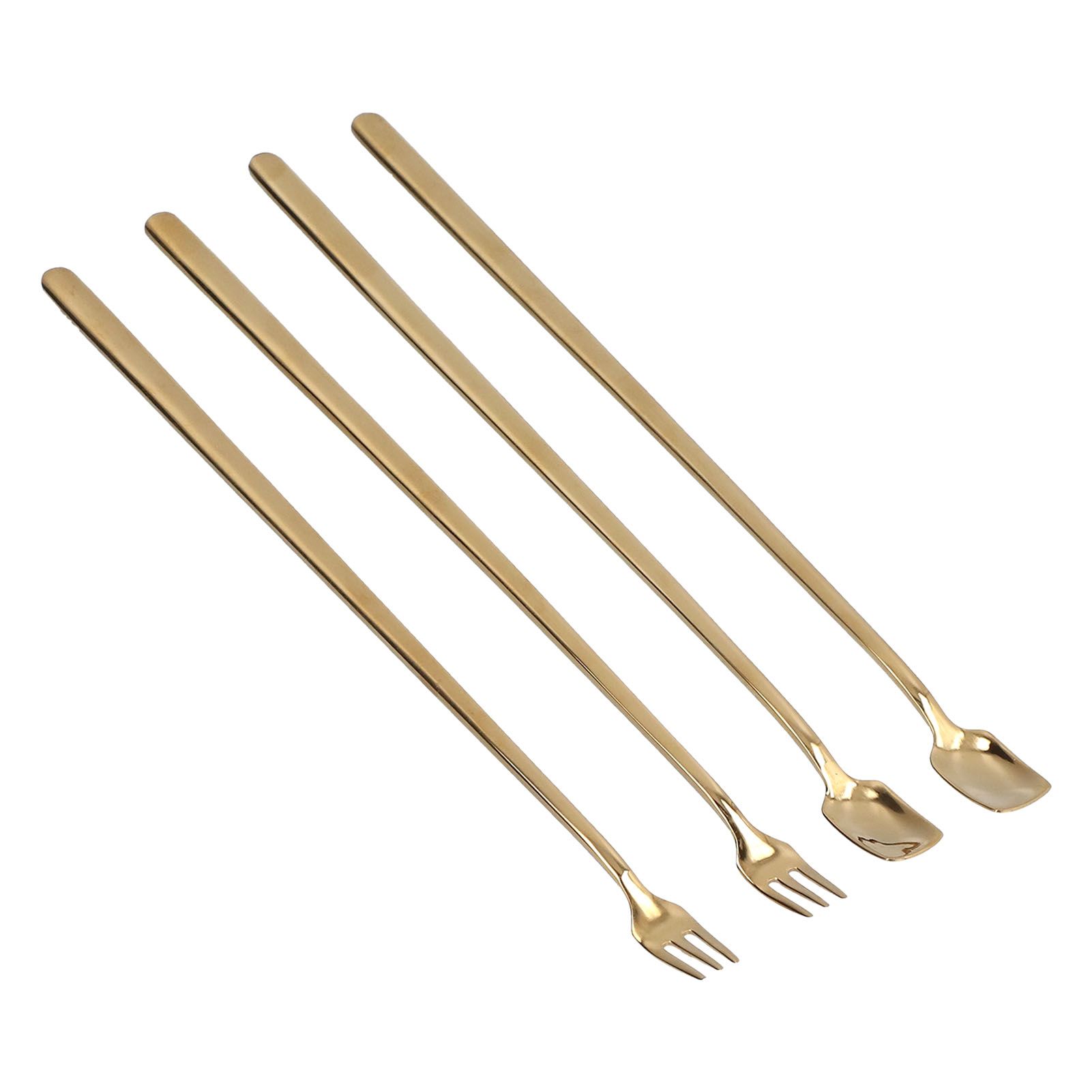 4Pcs 304 Stainless Steel Coffee Spoon Long Handle Coffee Spoon and Fork with view 9