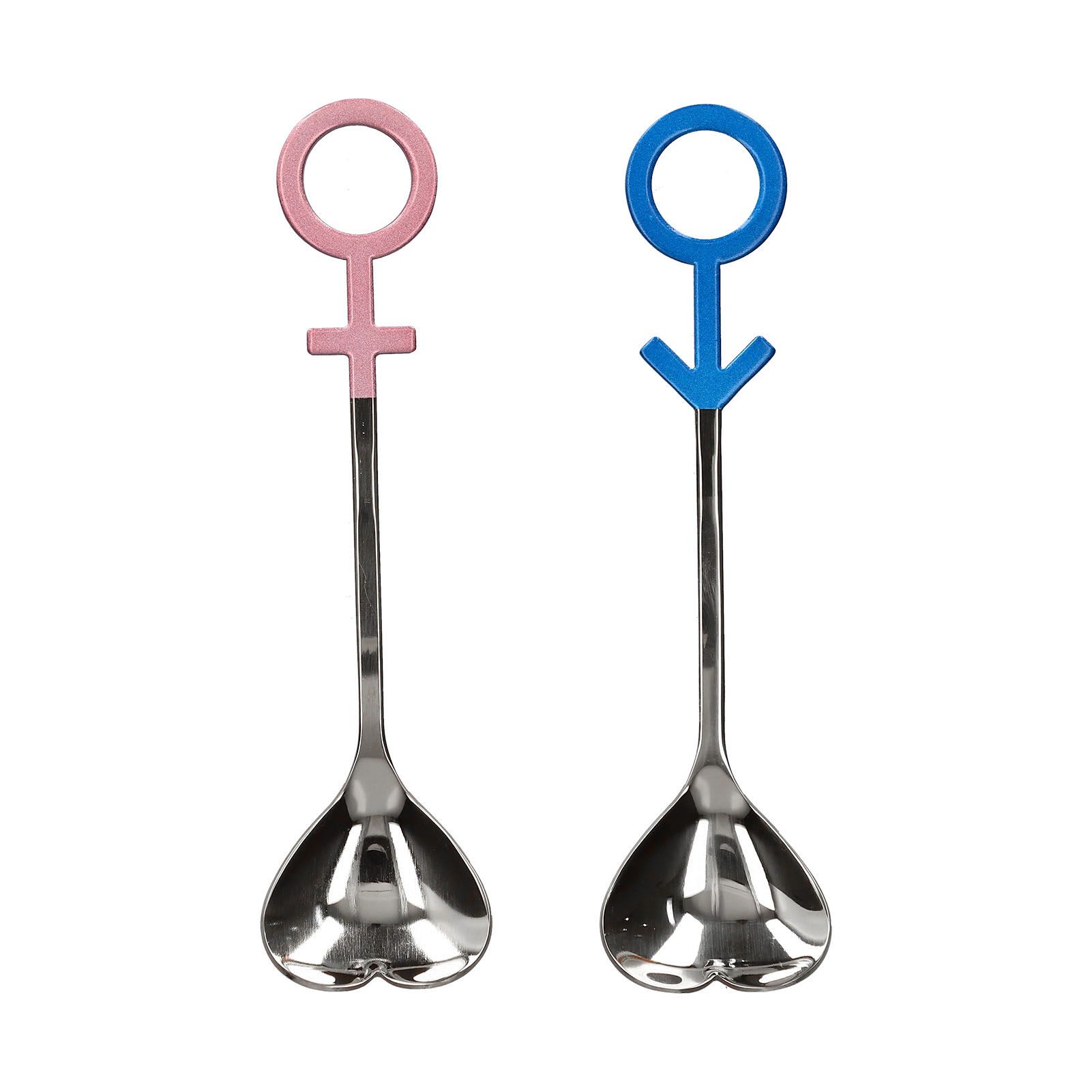 Innovative Heart Shaped Couple Spoon 304 Stainless Steel Spoon for Kitchen