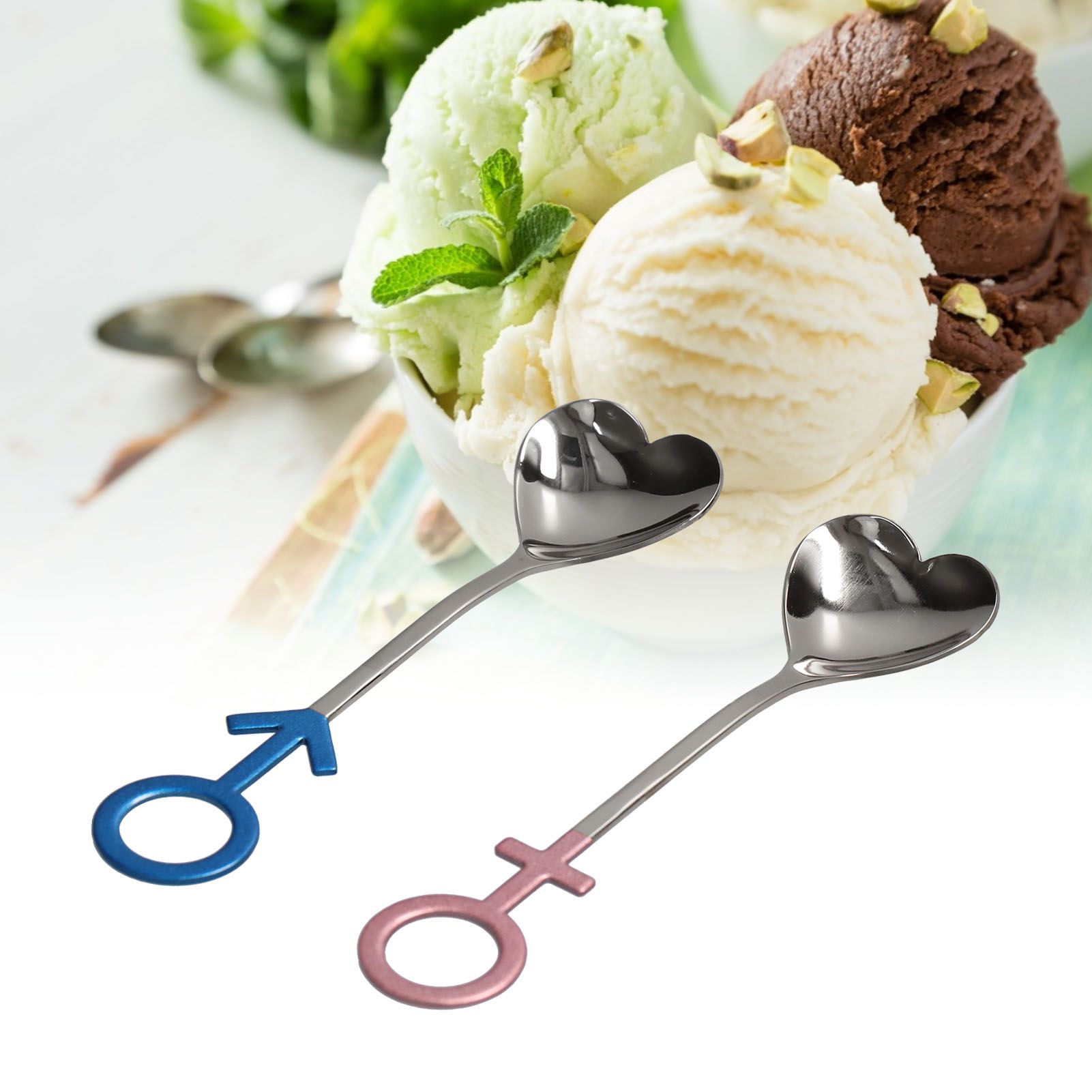 Innovative Heart Shaped Couple Spoon 304 Stainless Steel Spoon for Kitchen view 11