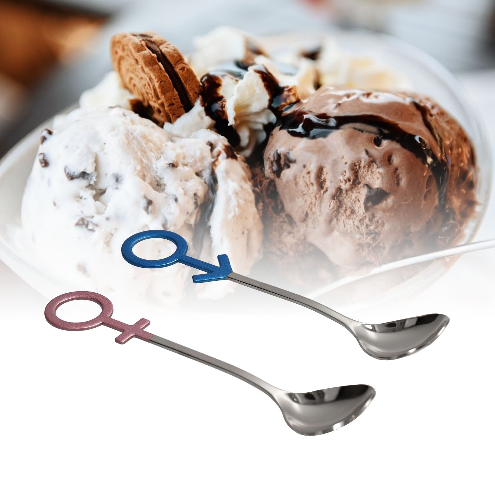 Innovative Heart Shaped Couple Spoon 304 Stainless Steel Spoon for Kitchen view 12