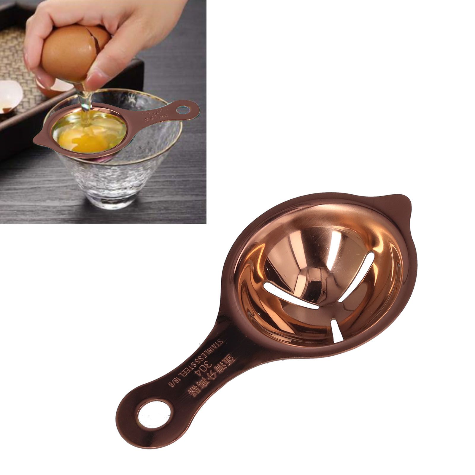 Stainless Steel Egg Separator Divider Egg White Yolk Filter Baking Tools for view 11