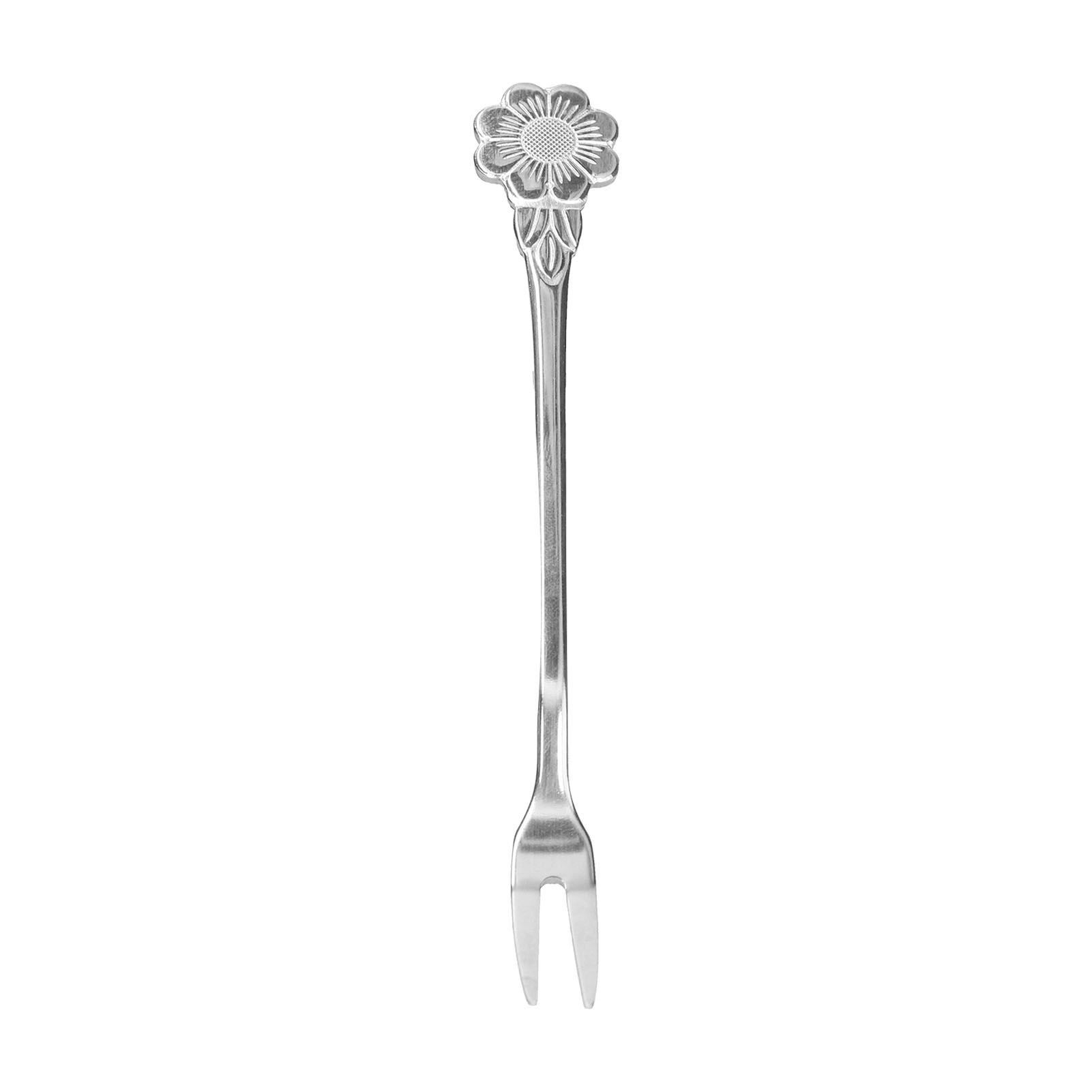 4pcs 2 Prong Fruit Fork Stainless Steel Mini Salad Fruit Dessert Tasting Forks view 13