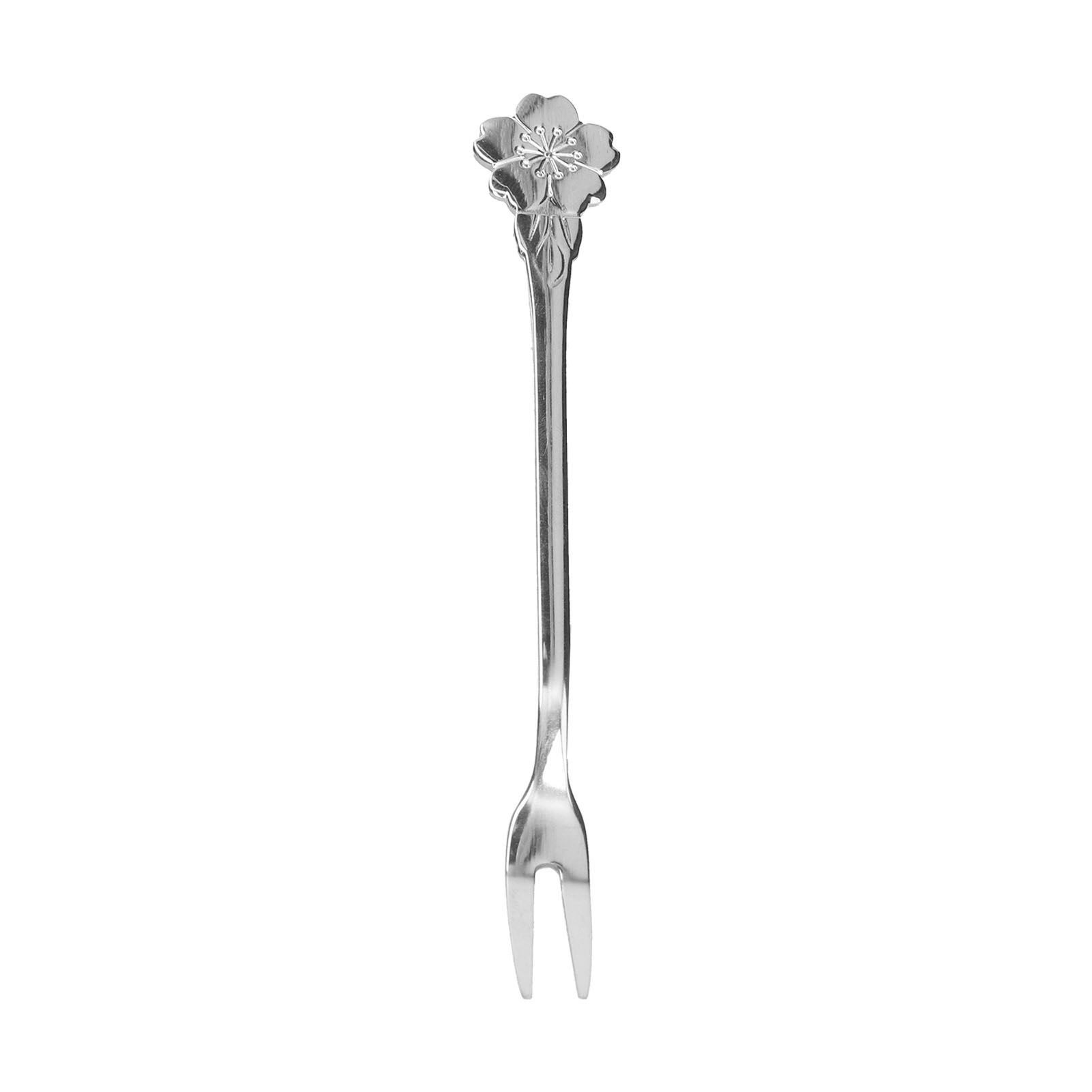 4pcs 2 Prong Fruit Fork Stainless Steel Mini Salad Fruit Dessert Tasting Forks view 15