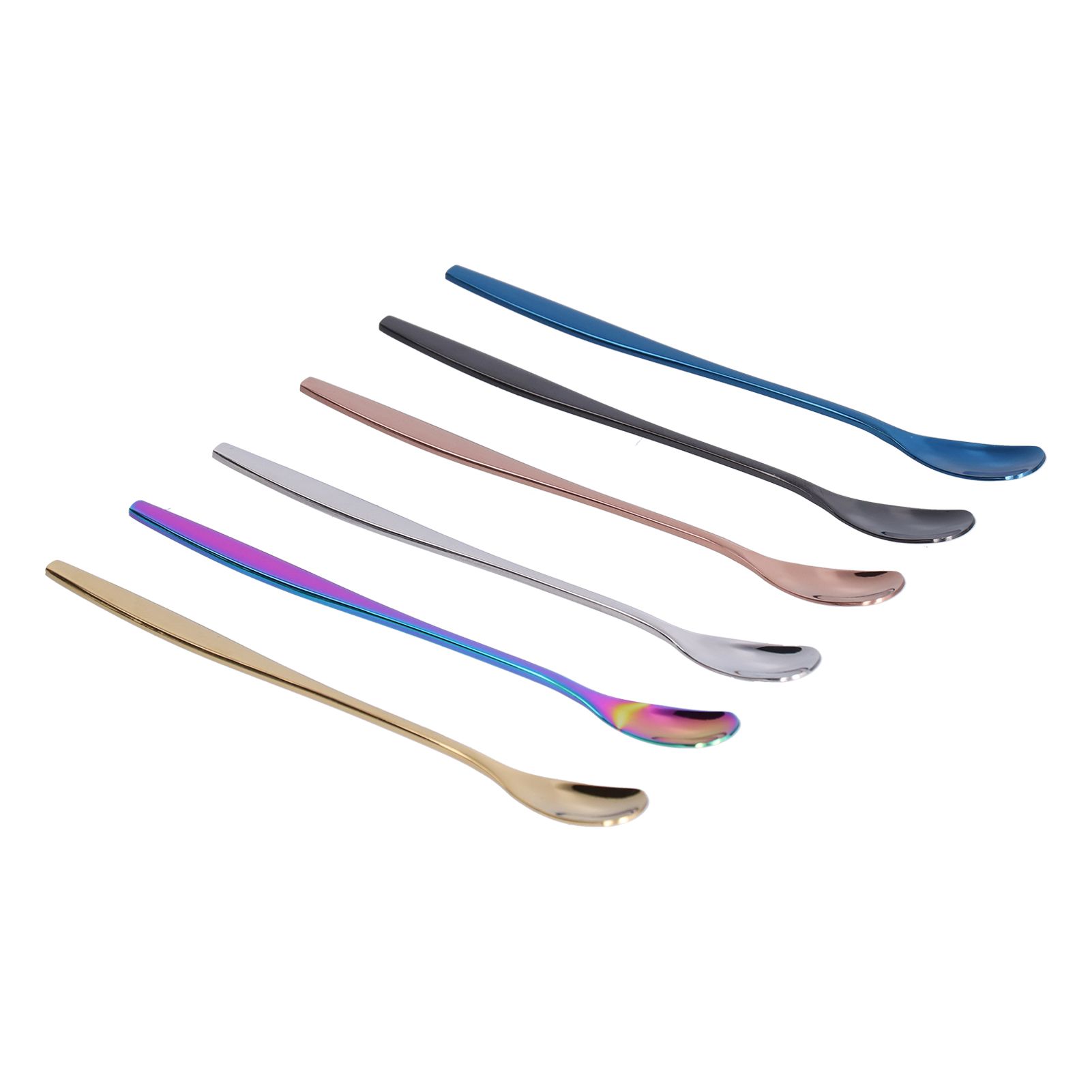 6PCS Coffee Spoon Stainless Steel Mixing Spoon Thickened Long Handle Ice Tea view 4