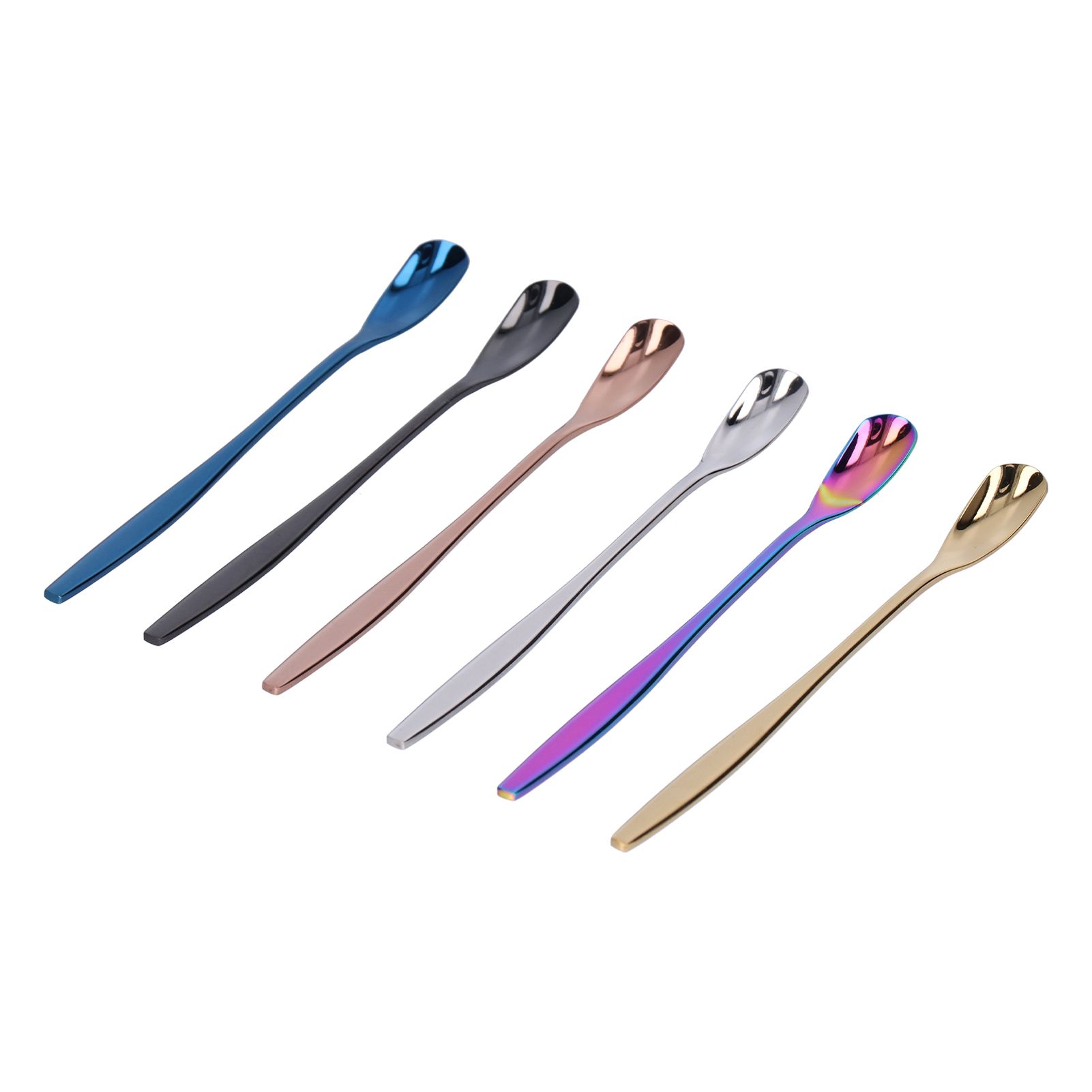 6PCS Coffee Spoon Stainless Steel Mixing Spoon Thickened Long Handle Ice Tea view 5