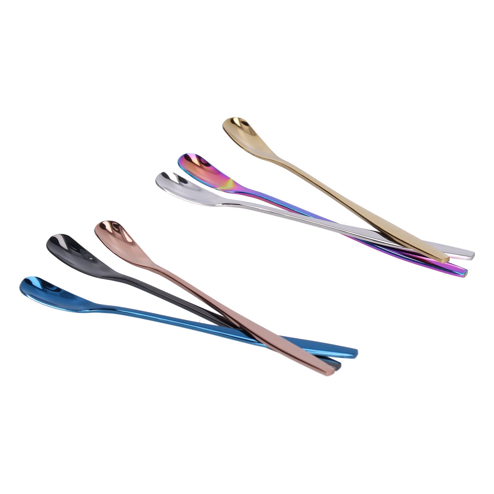 6PCS Coffee Spoon Stainless Steel Mixing Spoon Thickened Long Handle Ice Tea view 6