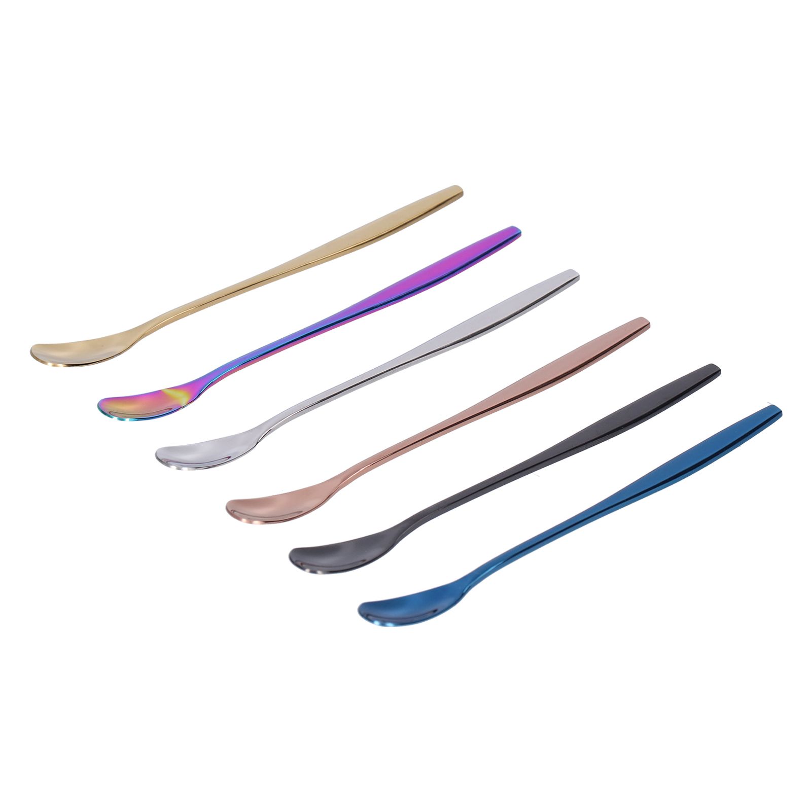6PCS Coffee Spoon Stainless Steel Mixing Spoon Thickened Long Handle Ice Tea view 8