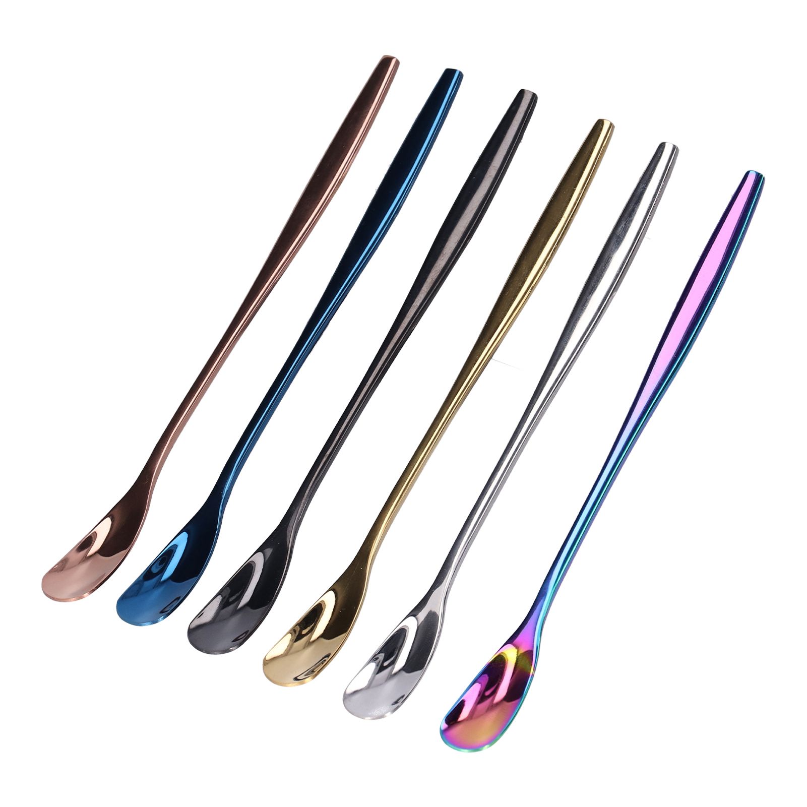 6PCS Coffee Spoon Stainless Steel Mixing Spoon Thickened Long Handle Ice Tea view 10