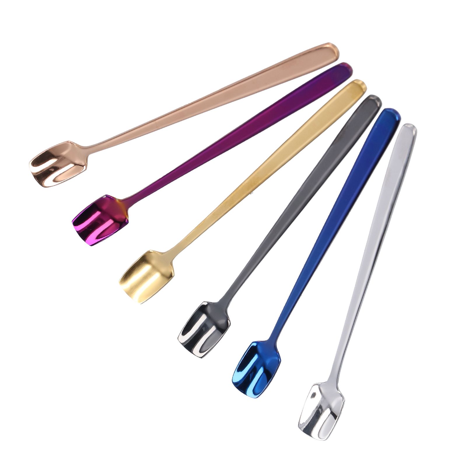 6 Pcs Dessert Spoon 304 Stainless Steel Mixing Spoon Shovel Long Handle view 6
