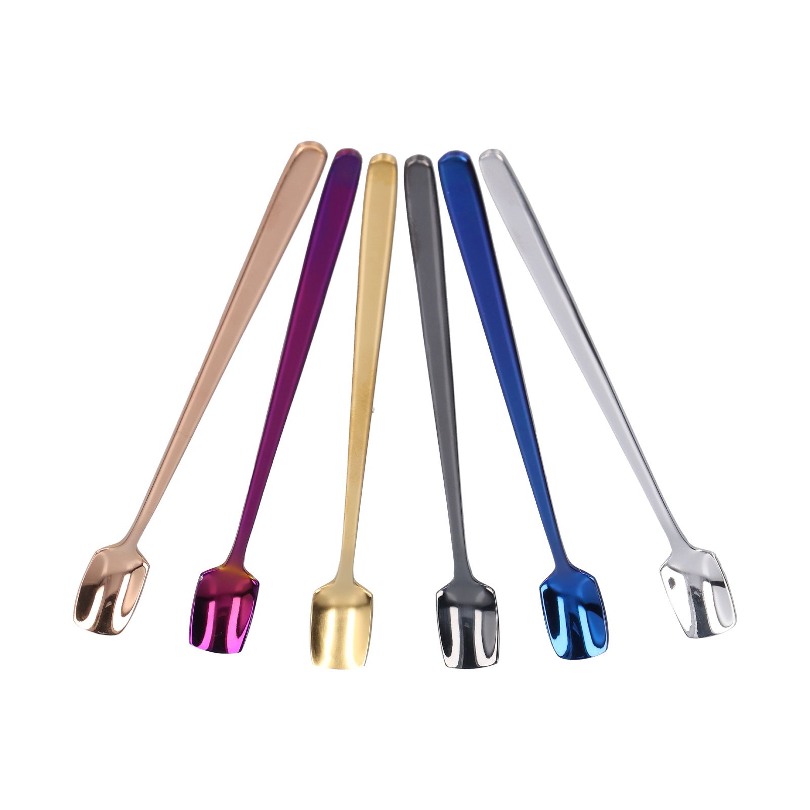 6 Pcs Dessert Spoon 304 Stainless Steel Mixing Spoon Shovel Long Handle view 7