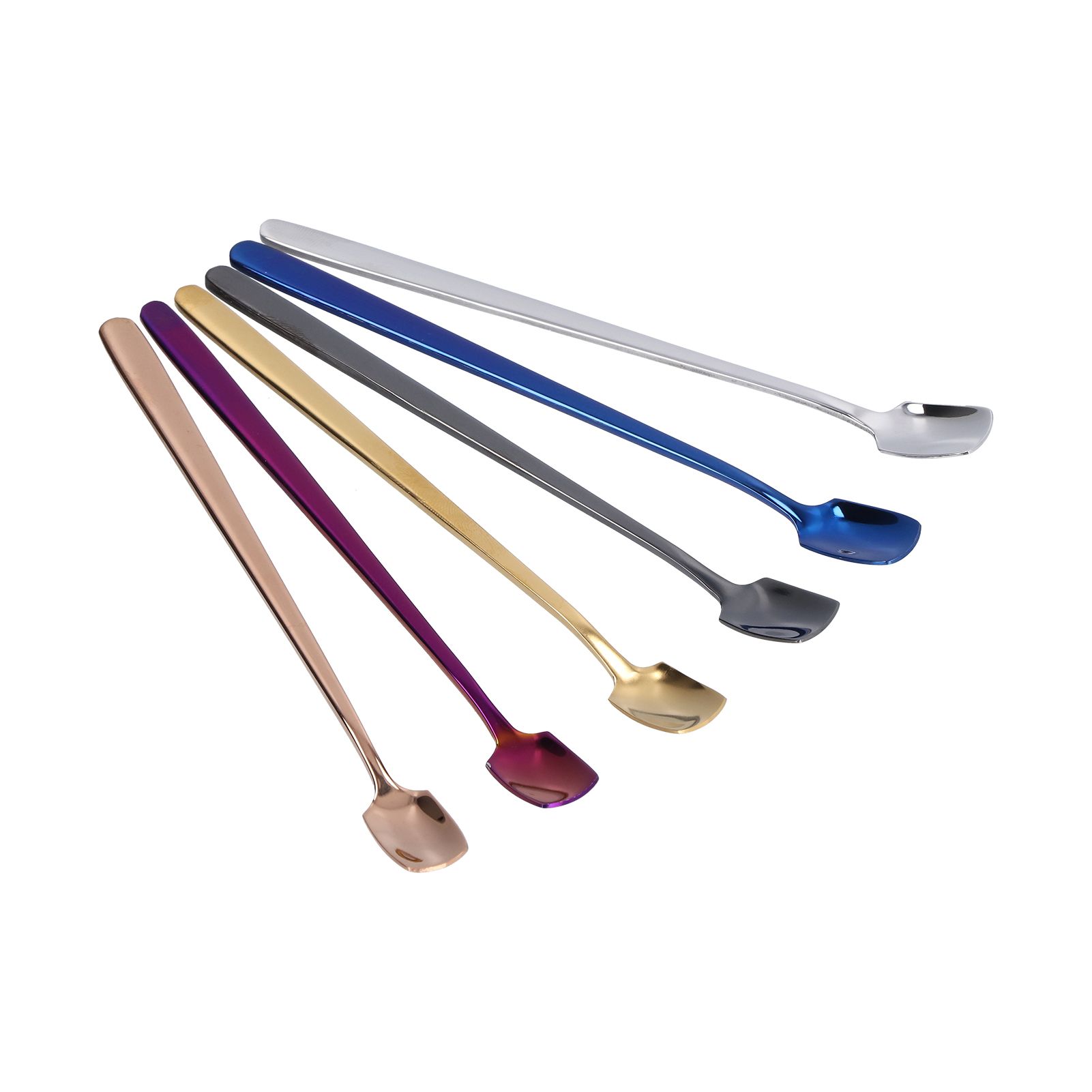 6 Pcs Dessert Spoon 304 Stainless Steel Mixing Spoon Shovel Long Handle view 10