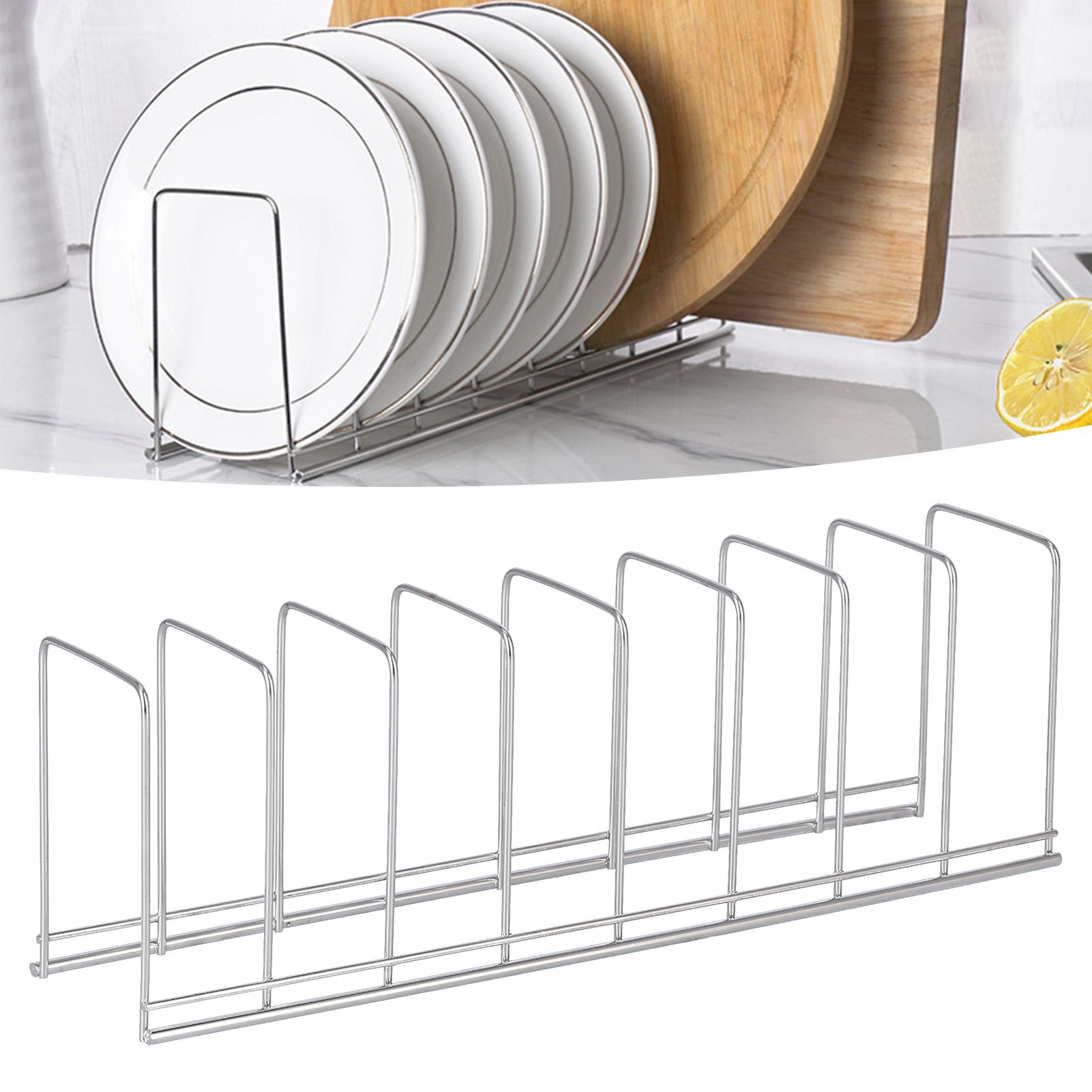 Kitchen Organizer Rack Multiple Use Dish Drying Rack for Plates Baking Pan Pot view 11