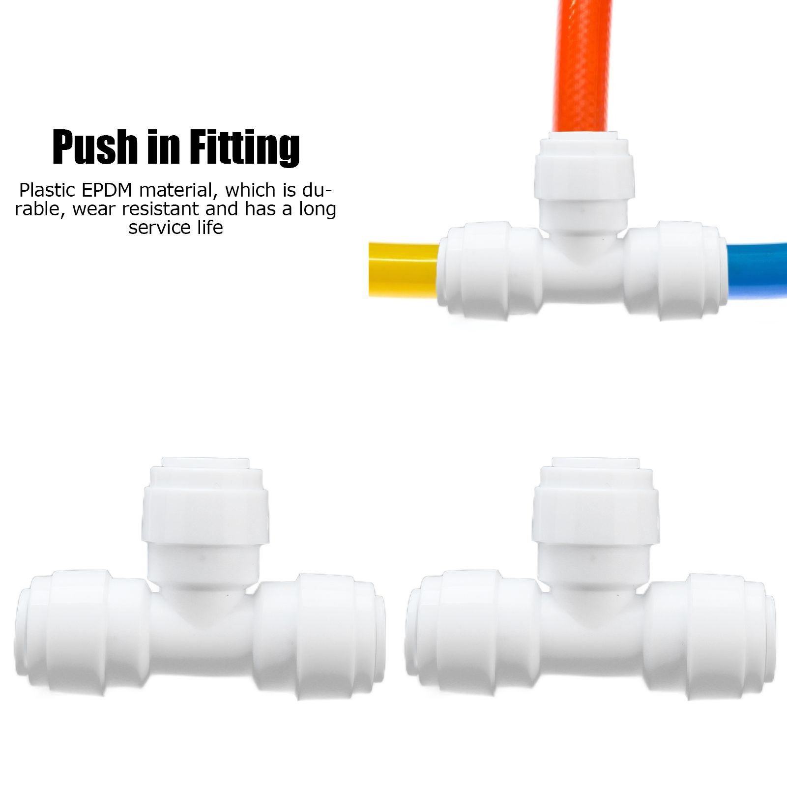 2PCS Tee Quick Connecter Water Tube Fitting 100PSI Push in Fitting Push in view 14