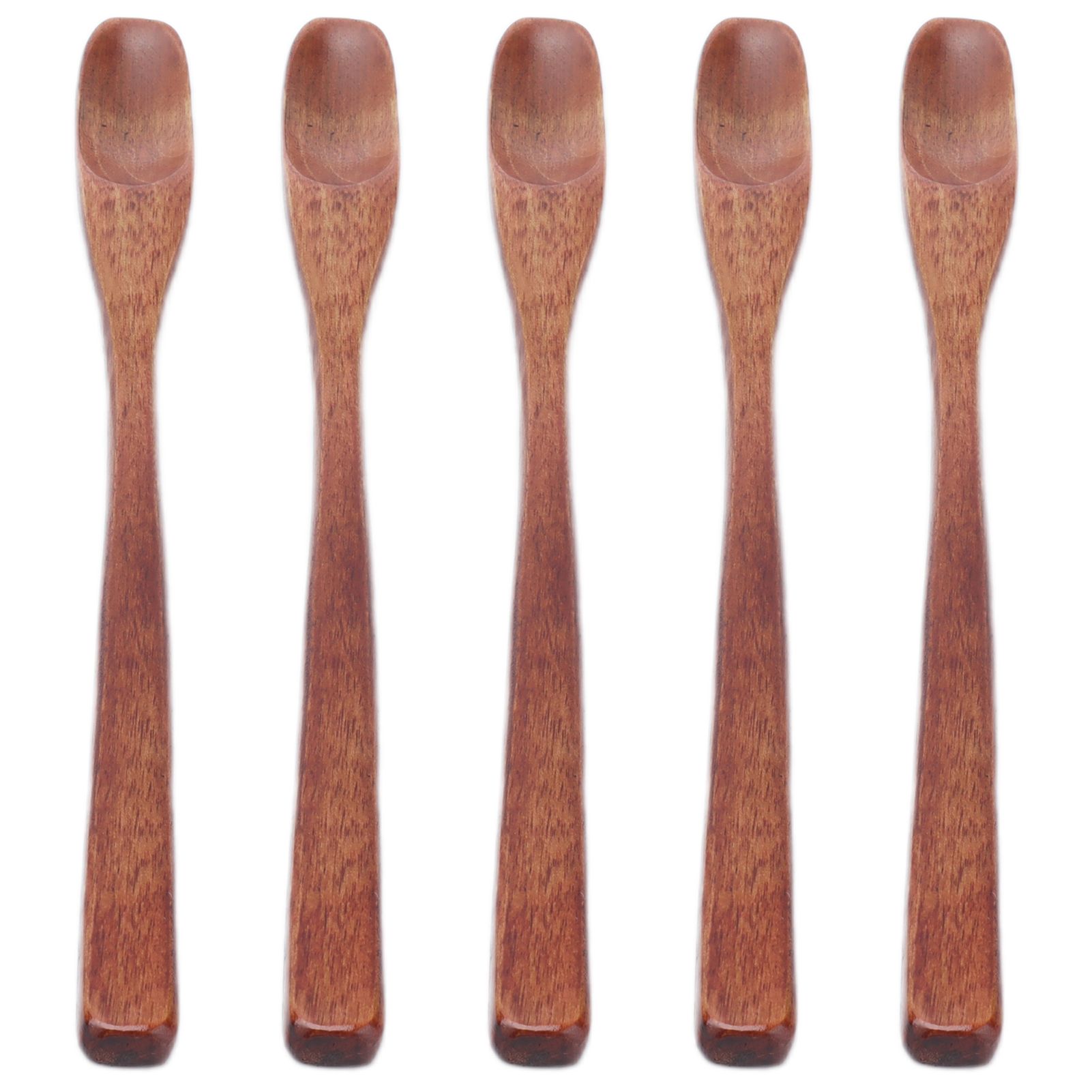 5Pcs Small Wood Color Spoon Narrow Headed Anti Scalding Spoon for Children view 2