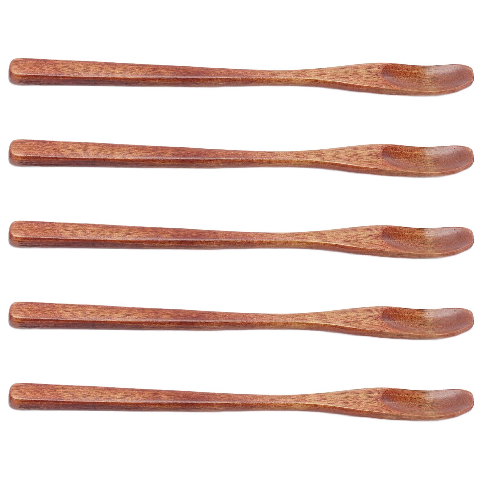 5Pcs Small Wood Color Spoon Narrow Headed Anti Scalding Spoon for Children view 3