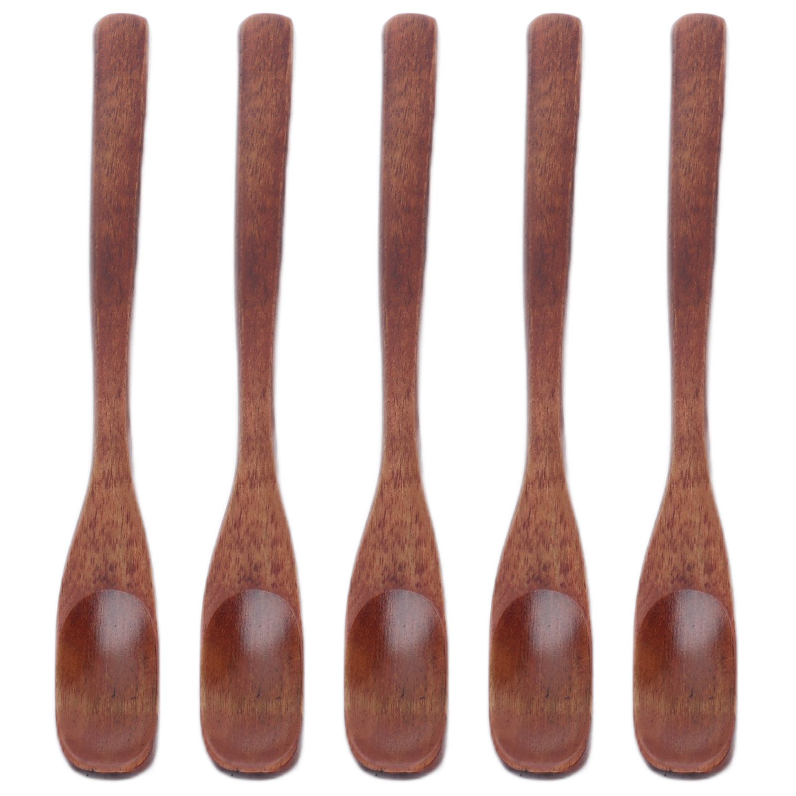 5Pcs Small Wood Color Spoon Narrow Headed Anti Scalding Spoon for Children view 4