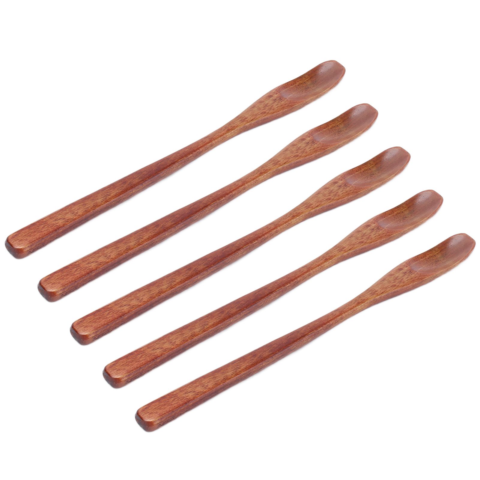 5Pcs Small Wood Color Spoon Narrow Headed Anti Scalding Spoon for Children view 5