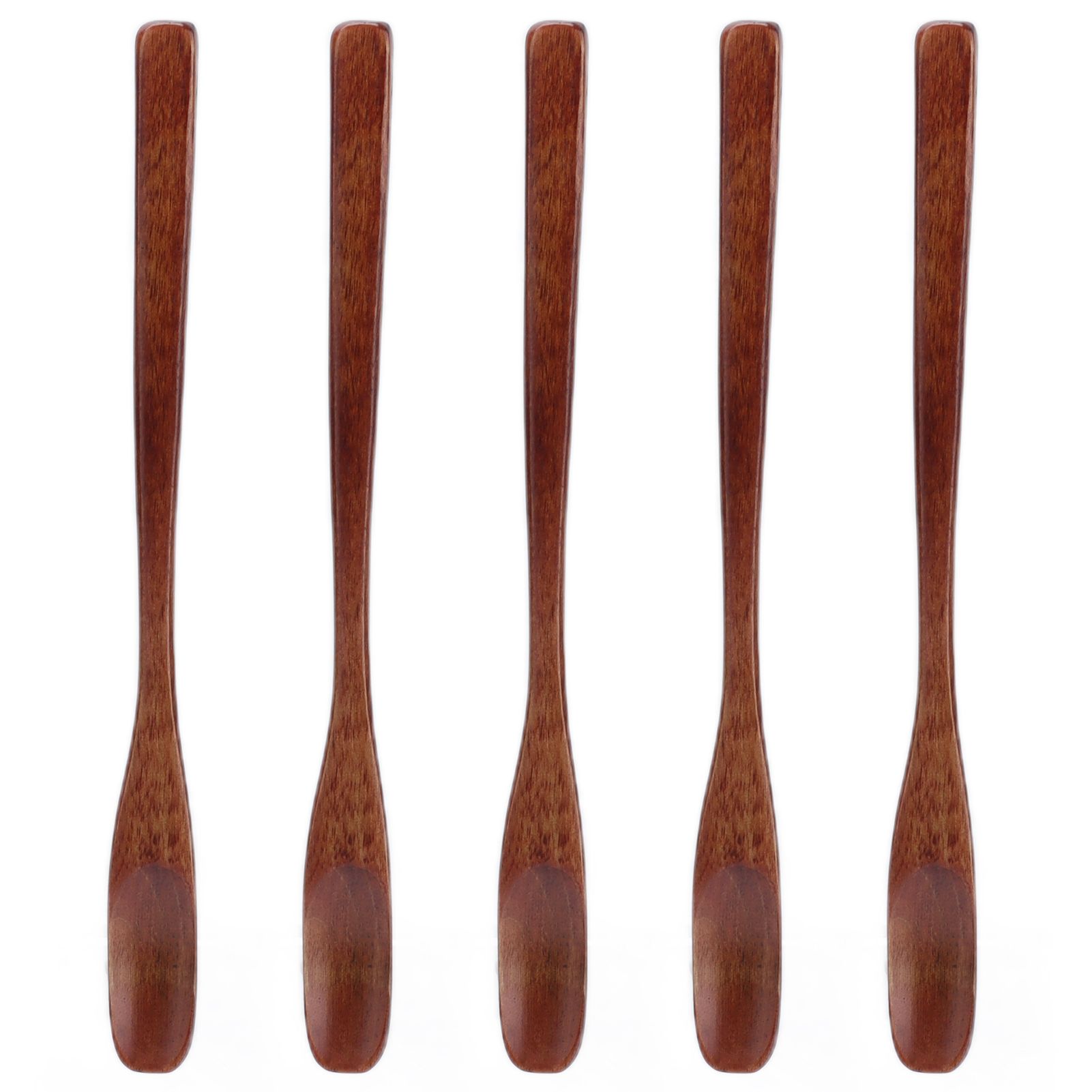 5Pcs Small Wood Color Spoon Narrow Headed Anti Scalding Spoon for Children view 6