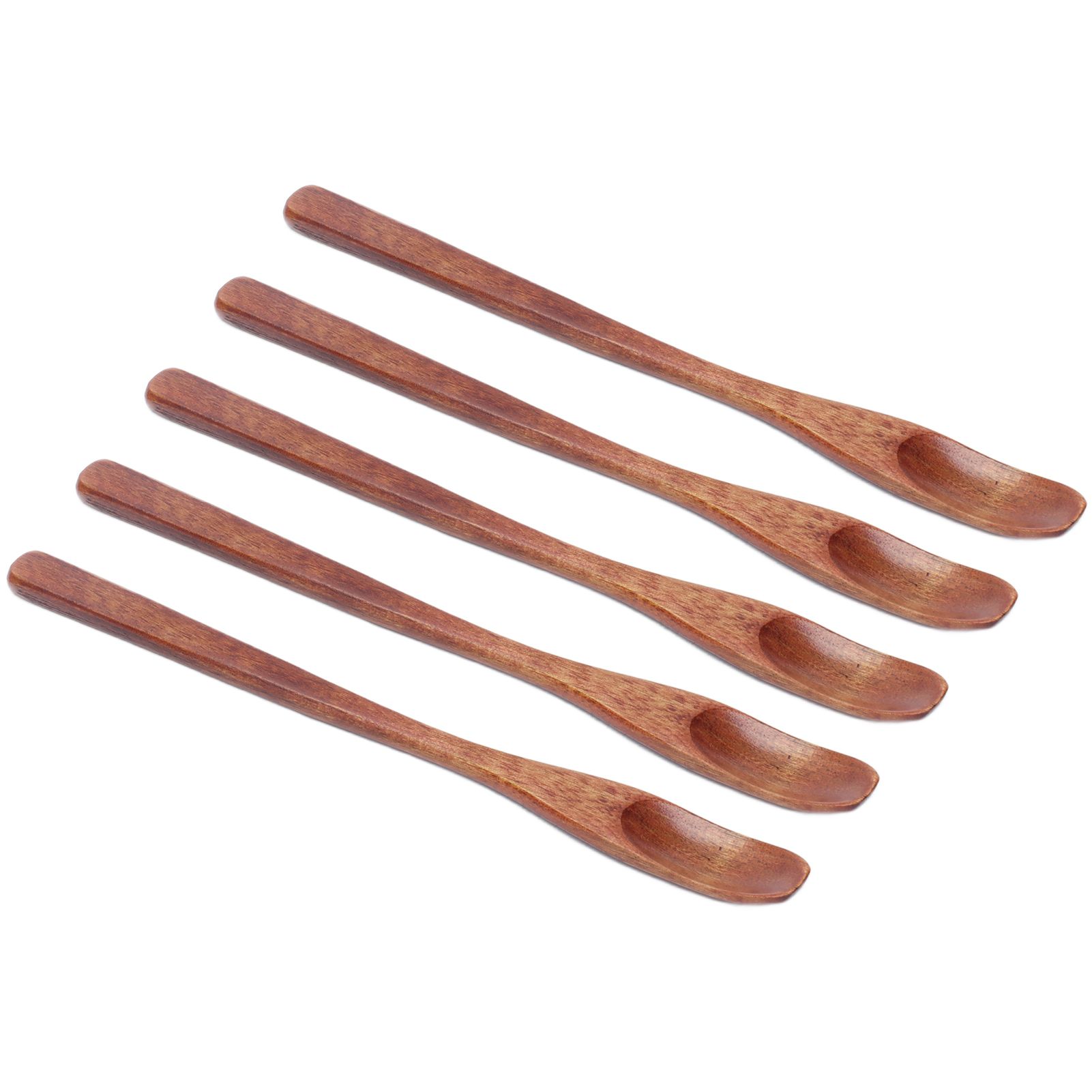 5Pcs Small Wood Color Spoon Narrow Headed Anti Scalding Spoon for Children view 7