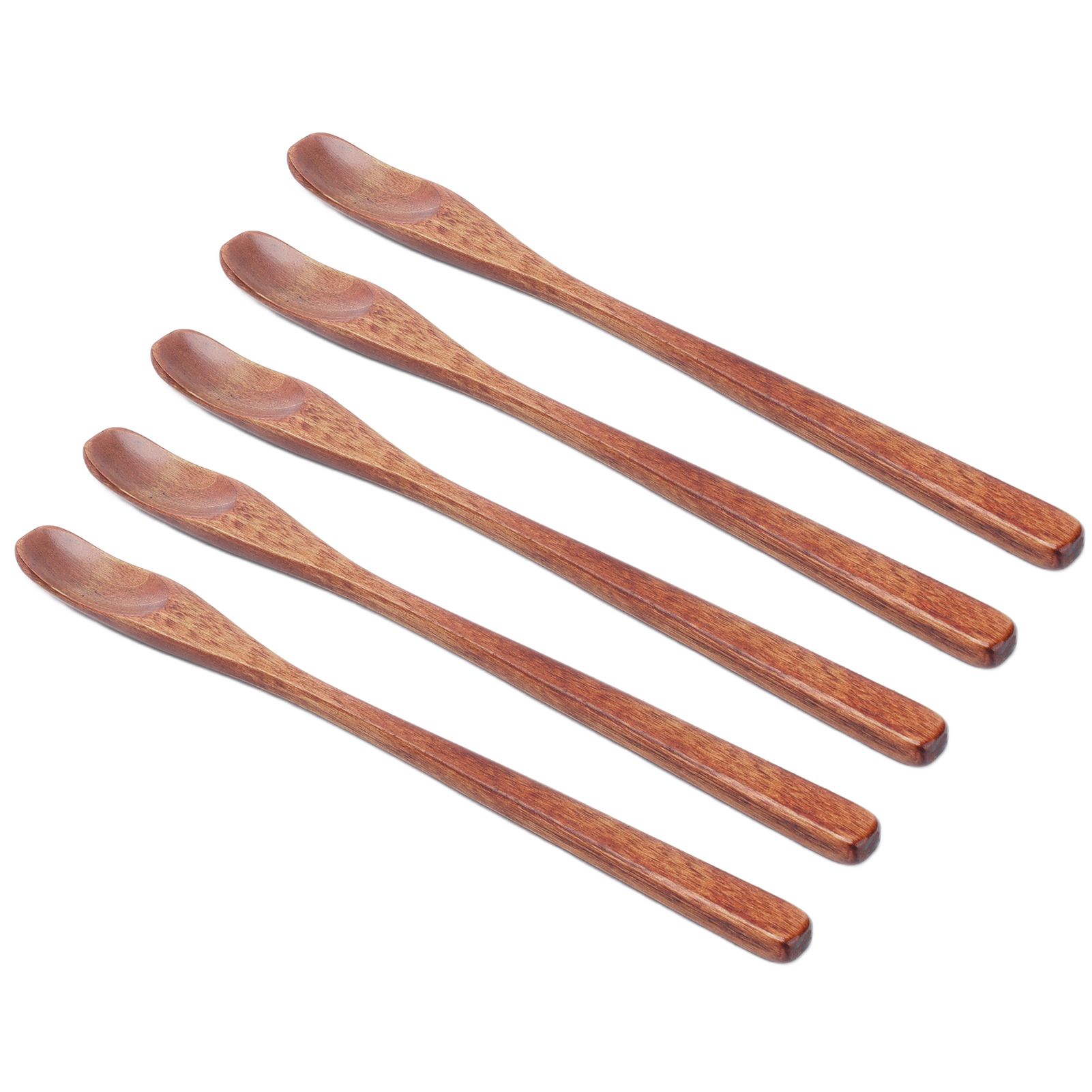 5Pcs Small Wood Color Spoon Narrow Headed Anti Scalding Spoon for Children view 9