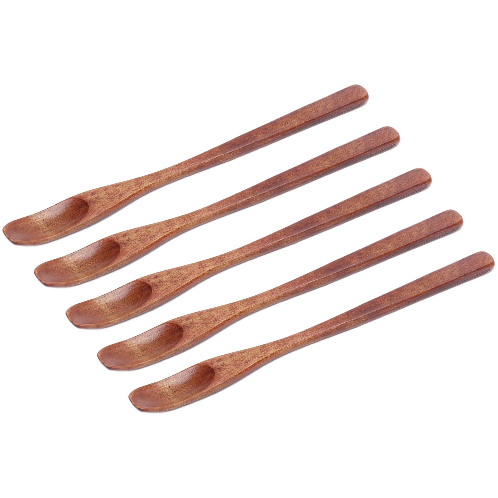 5Pcs Small Wood Color Spoon Narrow Headed Anti Scalding Spoon for Children view 10