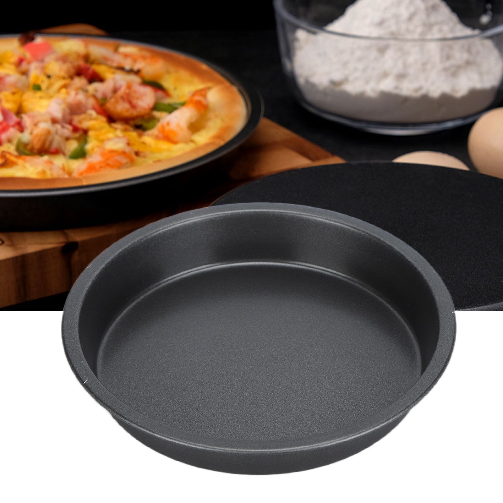2Pcs Non Stick Pizza Pan Deep Thickened Carbon Steel Baking Pan for Kitchen view 12