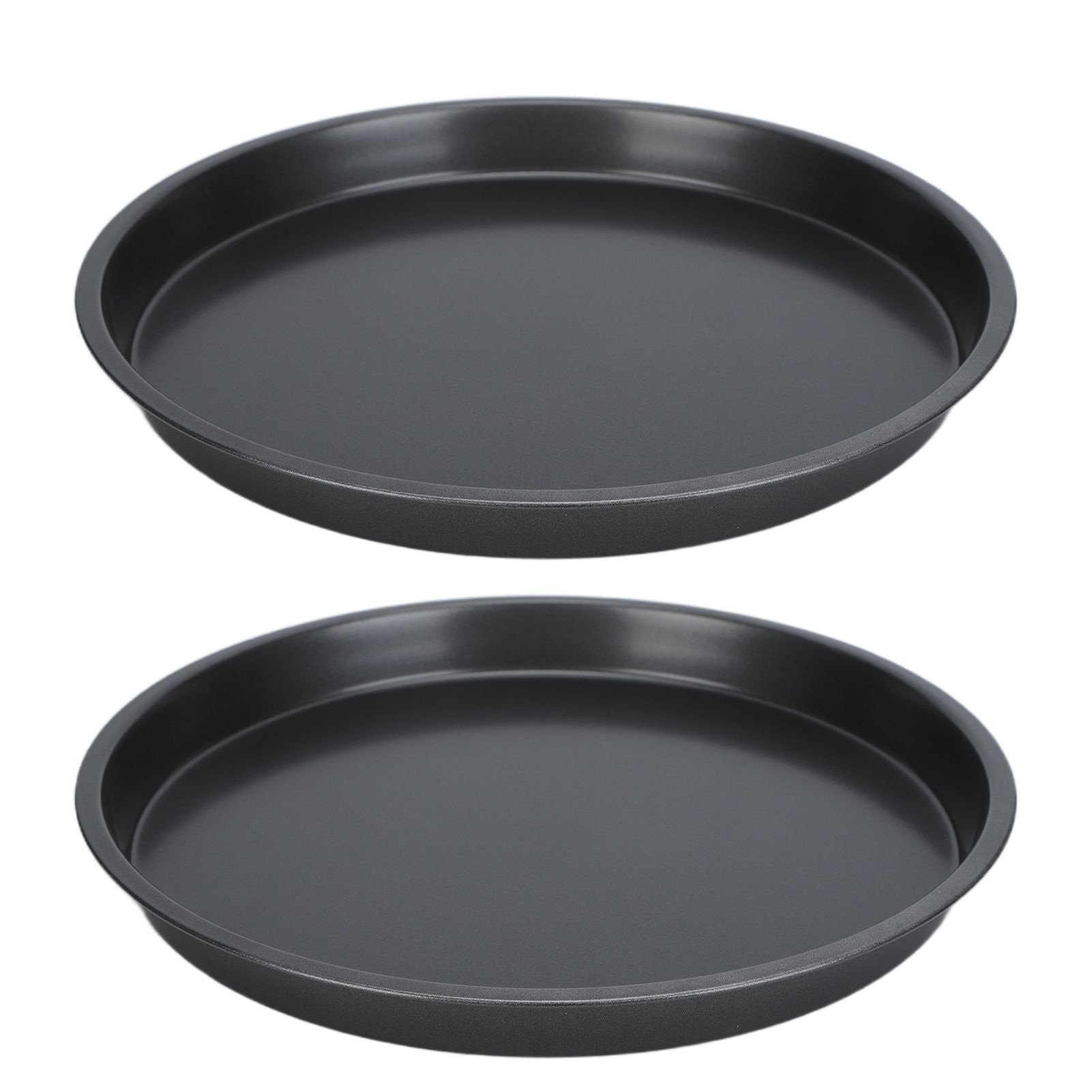 2Pcs Non Stick Pizza Pan Deep Thickened Carbon Steel Baking Pan for Kitchen