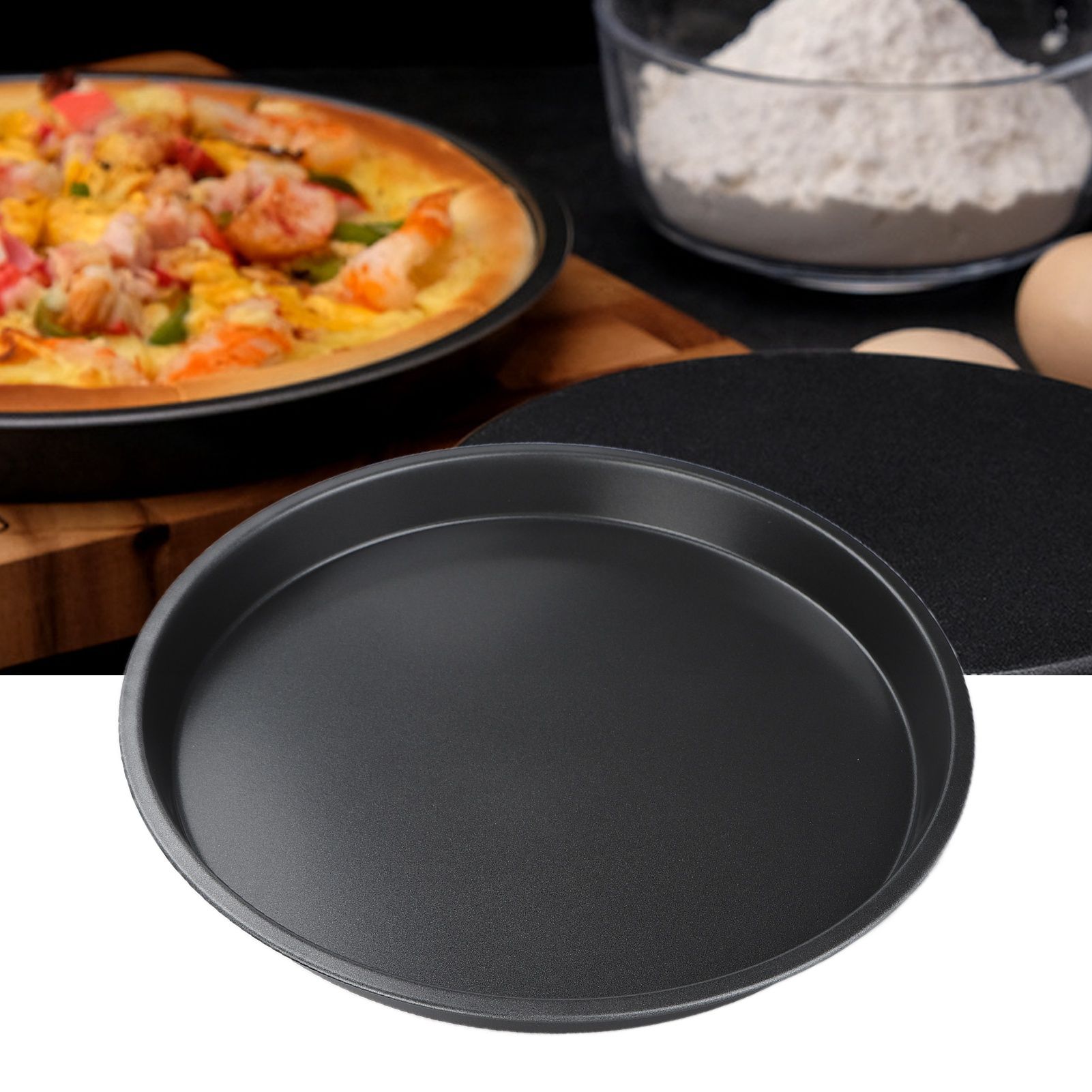 2Pcs Non Stick Pizza Pan Deep Thickened Carbon Steel Baking Pan for Kitchen view 11