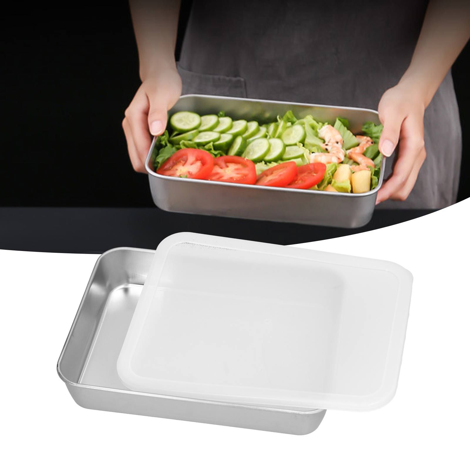 Stainless Steel Baking Tray Deep Flat Non Stick Baking Pan Food Storage Box view 12