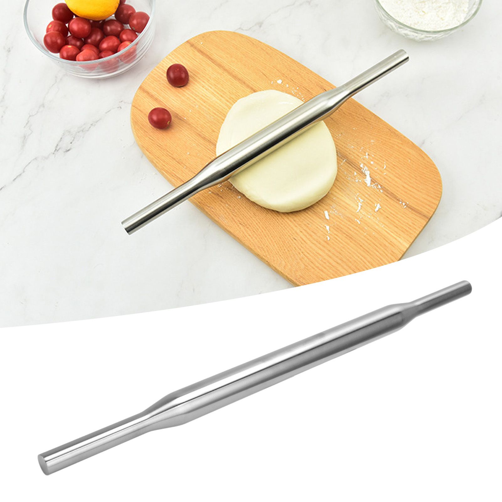 Rolling Pin Baked 304 Stainless Steel Portable Professional Pizza Dough Roller view 12