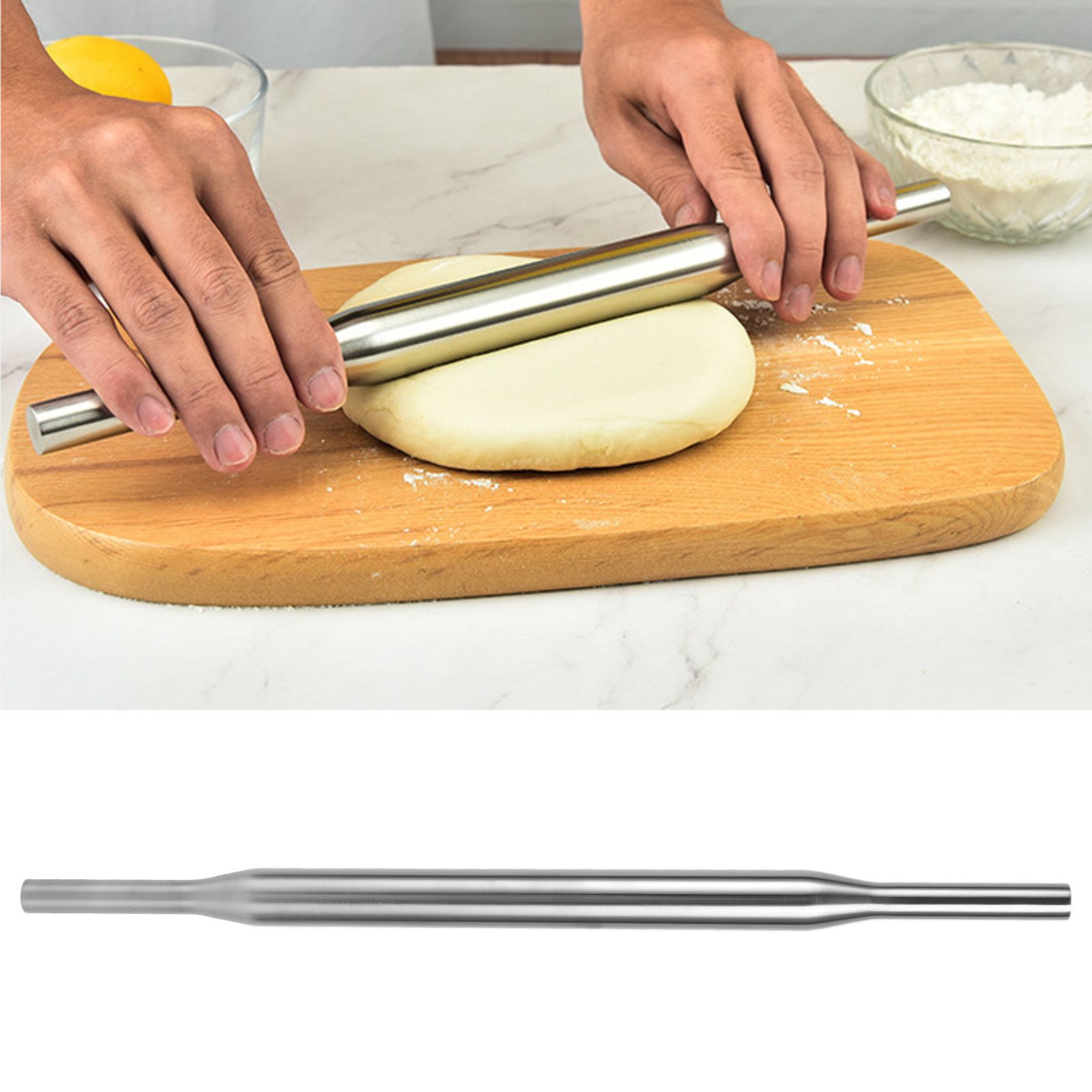 Rolling Pin Baked 304 Stainless Steel Portable Professional Pizza Dough Roller view 11