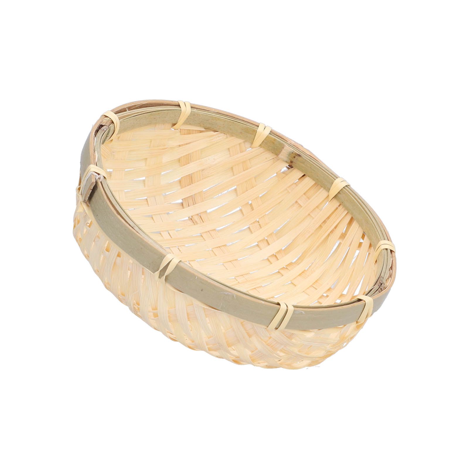 Fruit Basket Hand Woven Bamboo Mini Multifunctional Sturdy Serving Basket Tray view 5