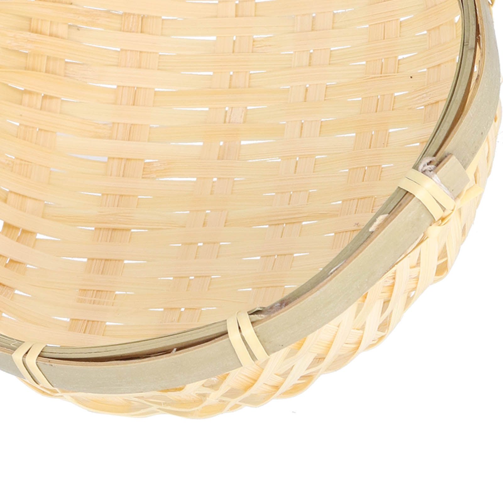 Fruit Basket Hand Woven Bamboo Mini Multifunctional Sturdy Serving Basket Tray view 13