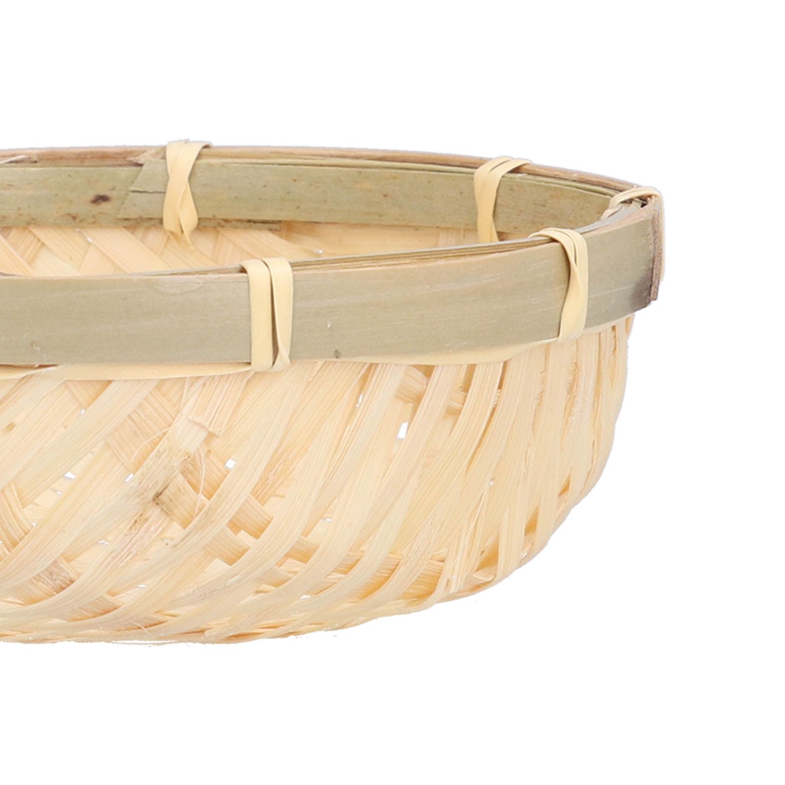 Fruit Basket Hand Woven Bamboo Mini Multifunctional Sturdy Serving Basket Tray view 14