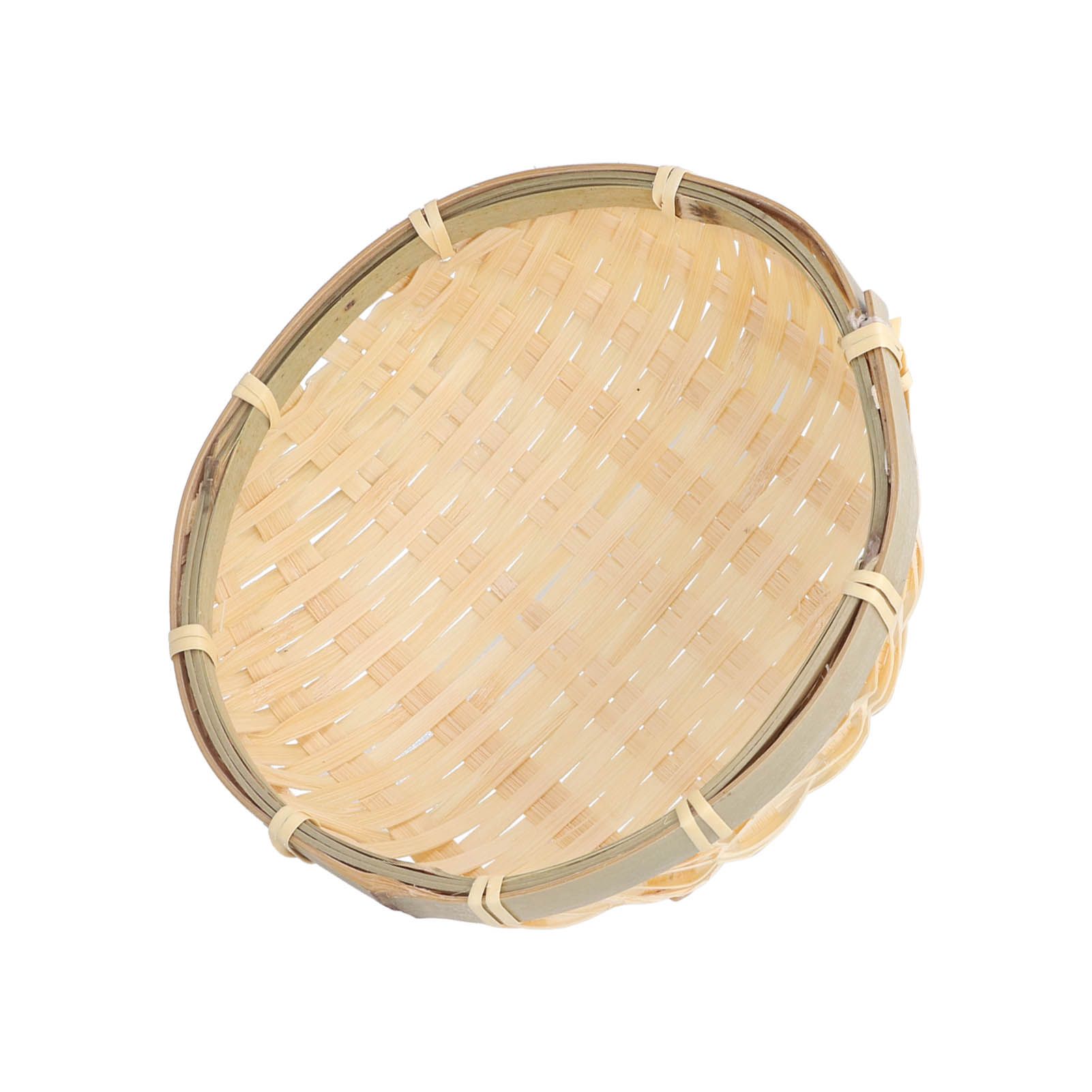 Fruit Basket Hand Woven Bamboo Mini Multifunctional Sturdy Serving Basket Tray view 3