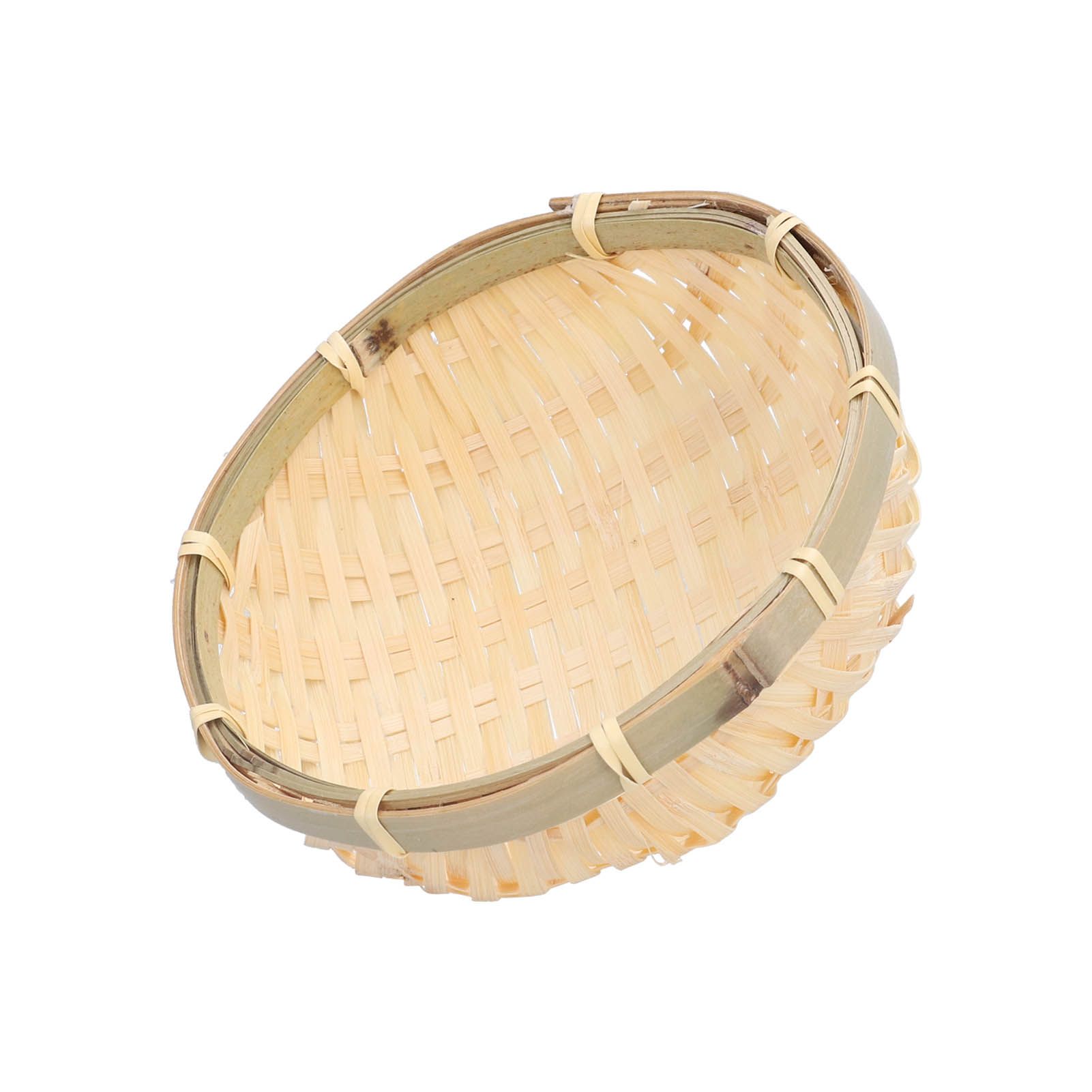 Fruit Basket Hand Woven Bamboo Mini Multifunctional Sturdy Serving Basket Tray view 4