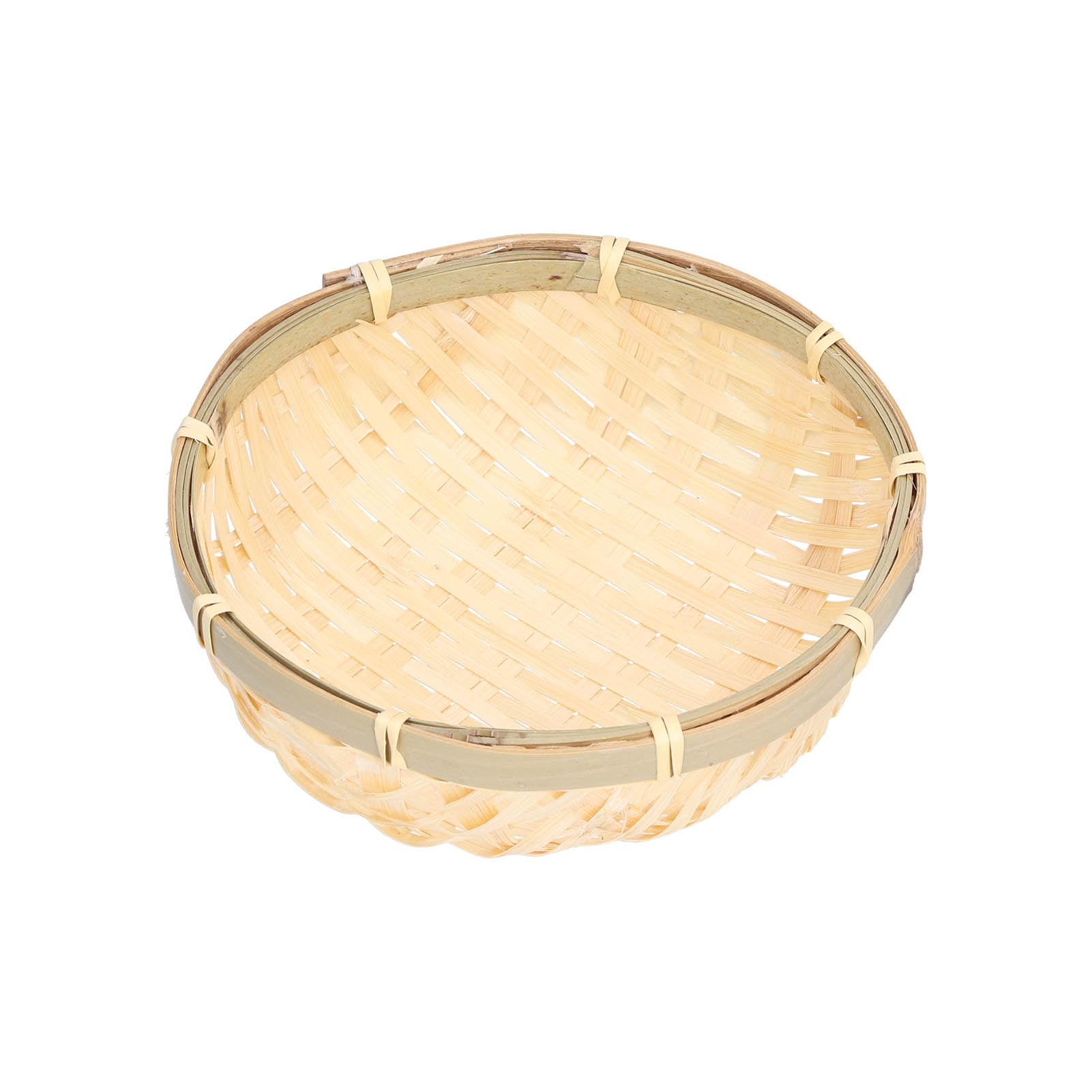 Fruit Basket Hand Woven Bamboo Mini Multifunctional Sturdy Serving Basket Tray view 6