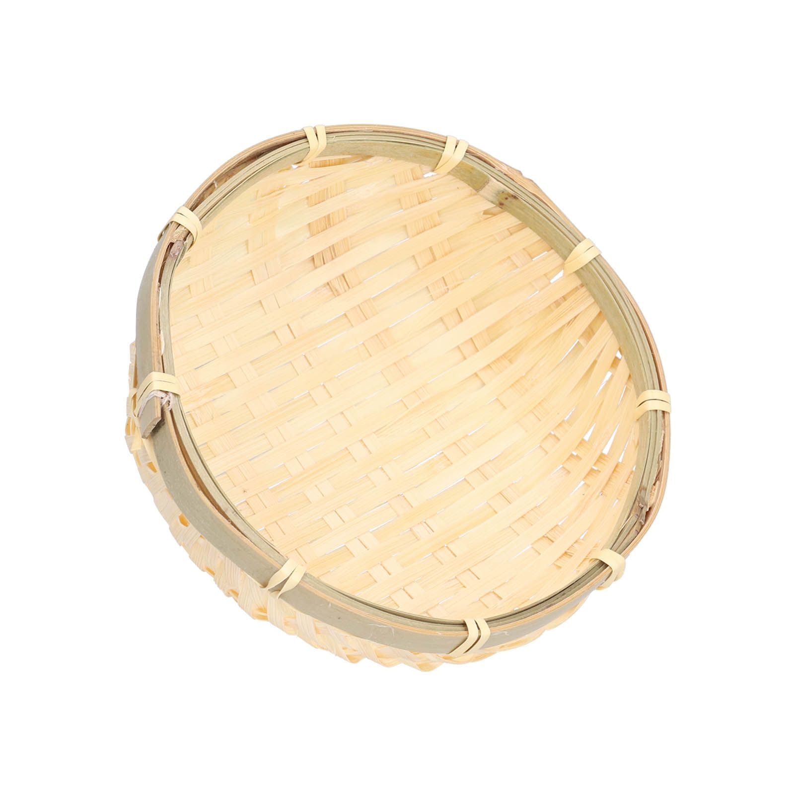 Fruit Basket Hand Woven Bamboo Mini Multifunctional Sturdy Serving Basket Tray view 7