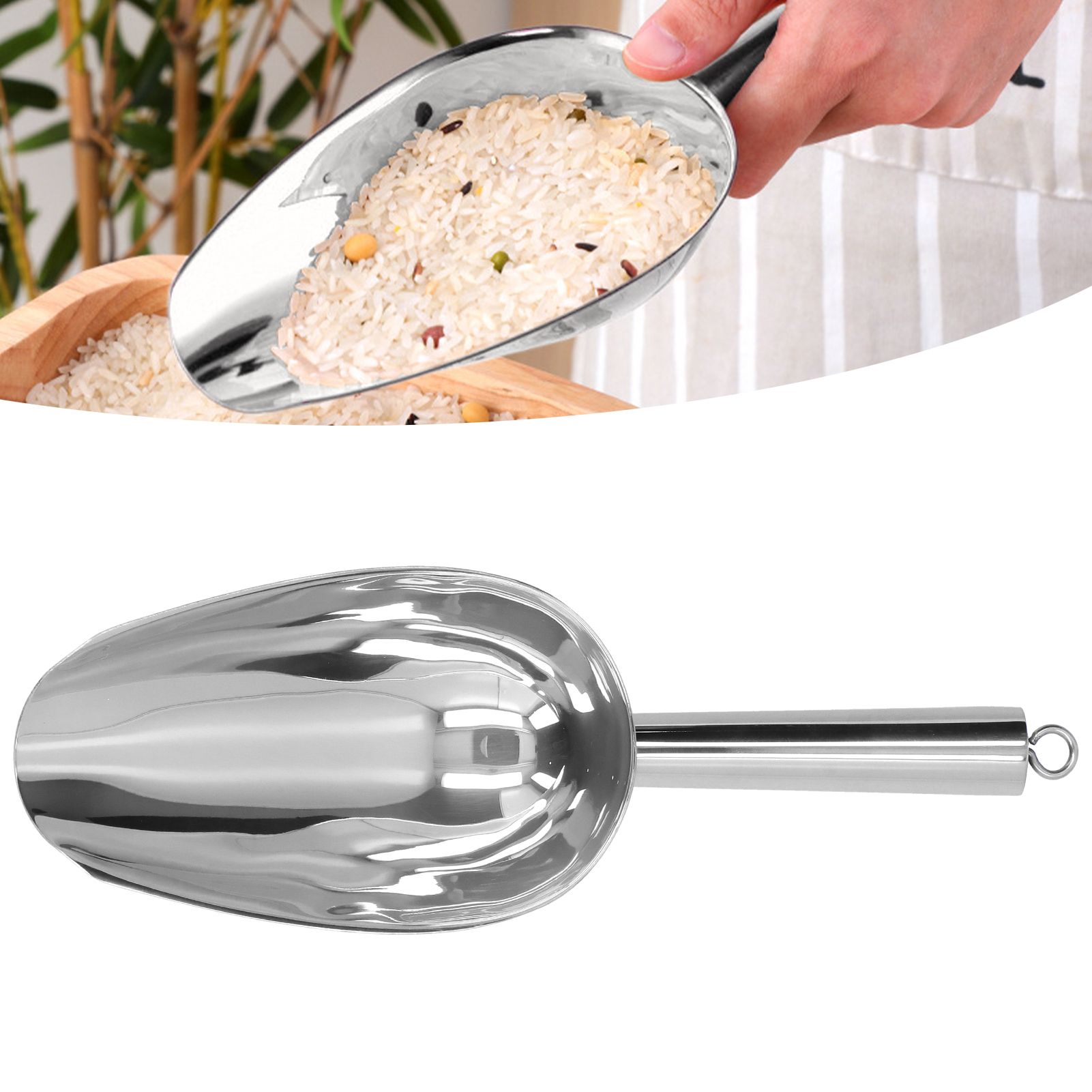 Ice Scooper Stainless Steel U Shaped Sturdy Food Grade Ice Bucket Scoop for view 11