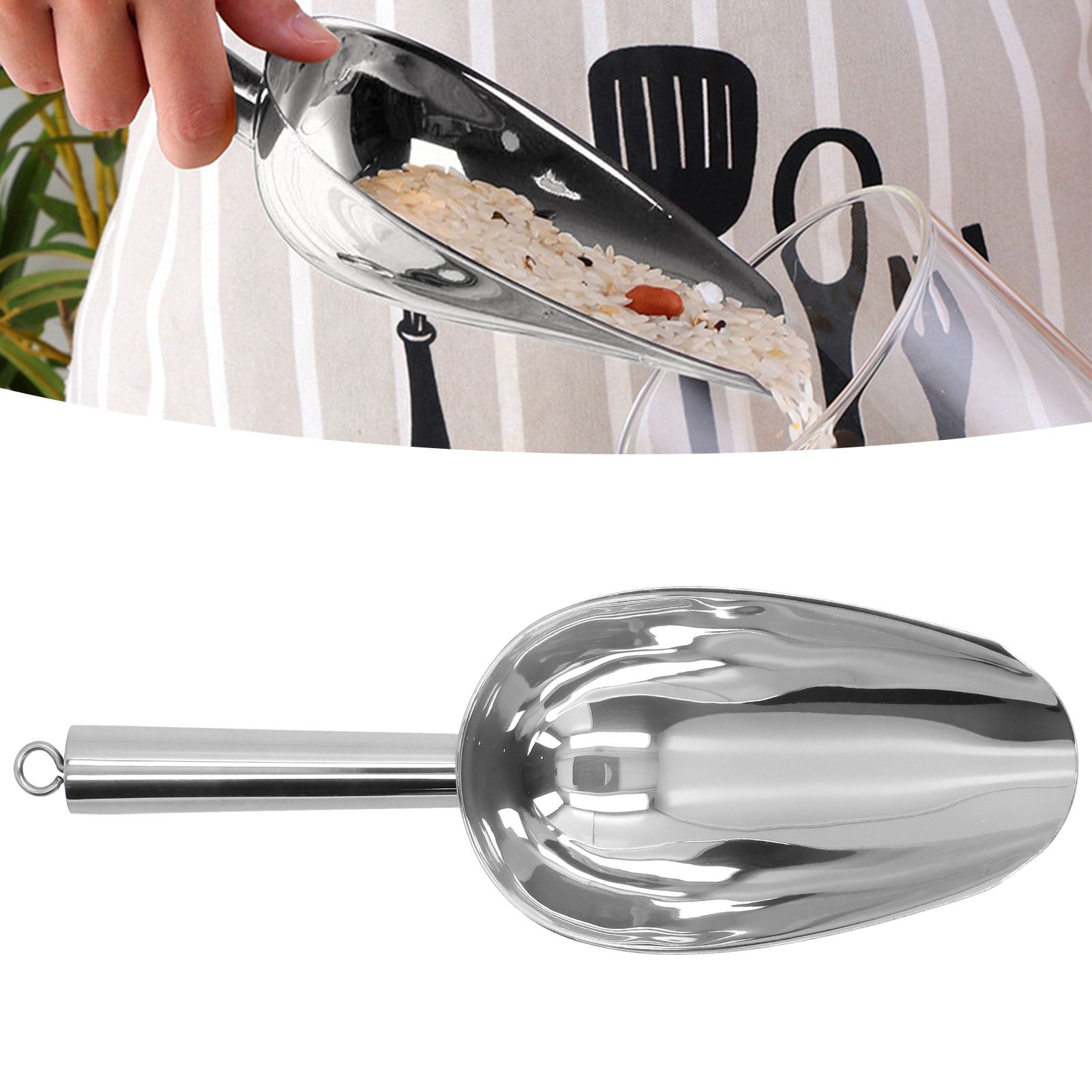 Ice Scooper Stainless Steel U Shaped Sturdy Food Grade Ice Bucket Scoop for view 12