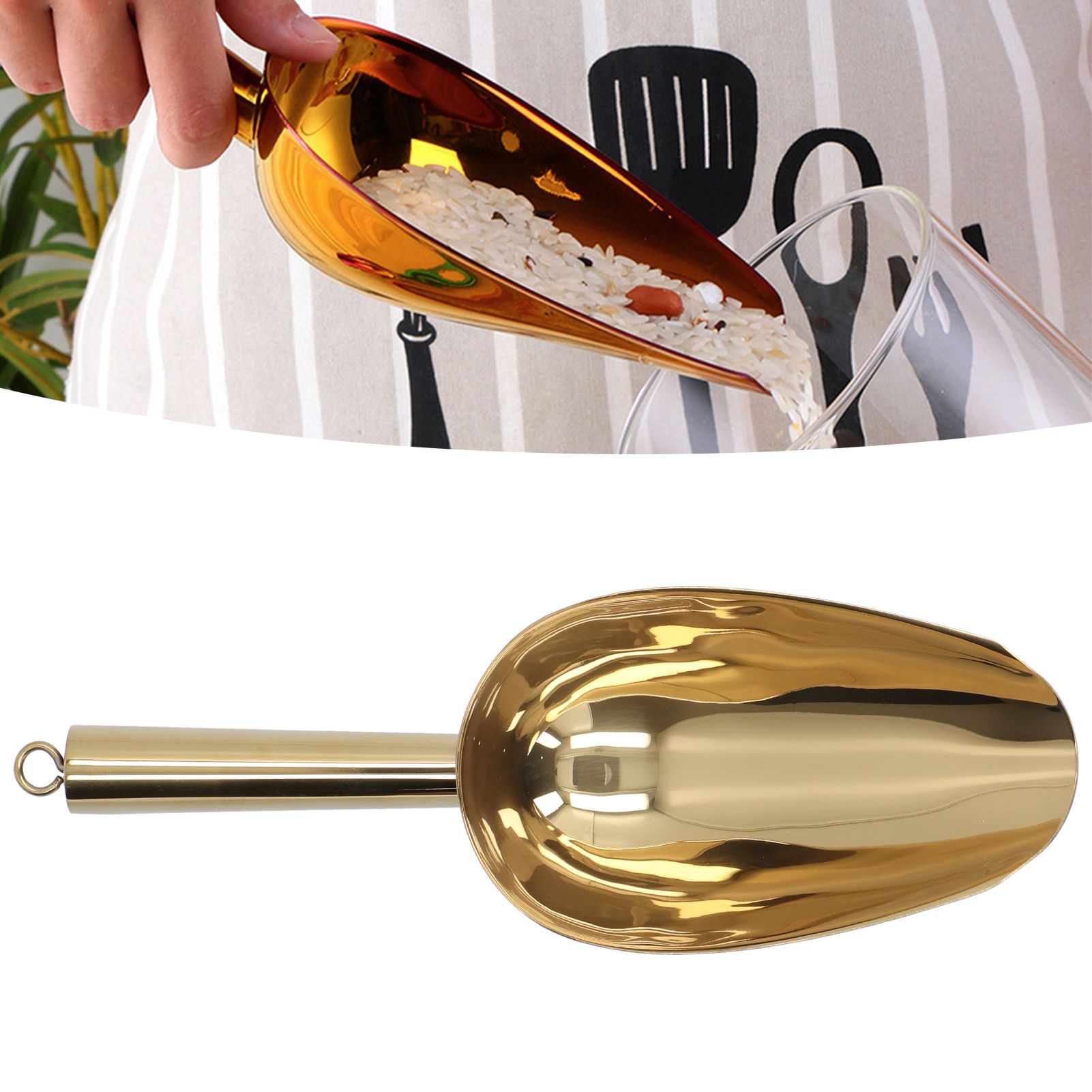 Ice Scooper Stainless Steel U Shaped Sturdy Food Grade Ice Bucket Scoop for view 12