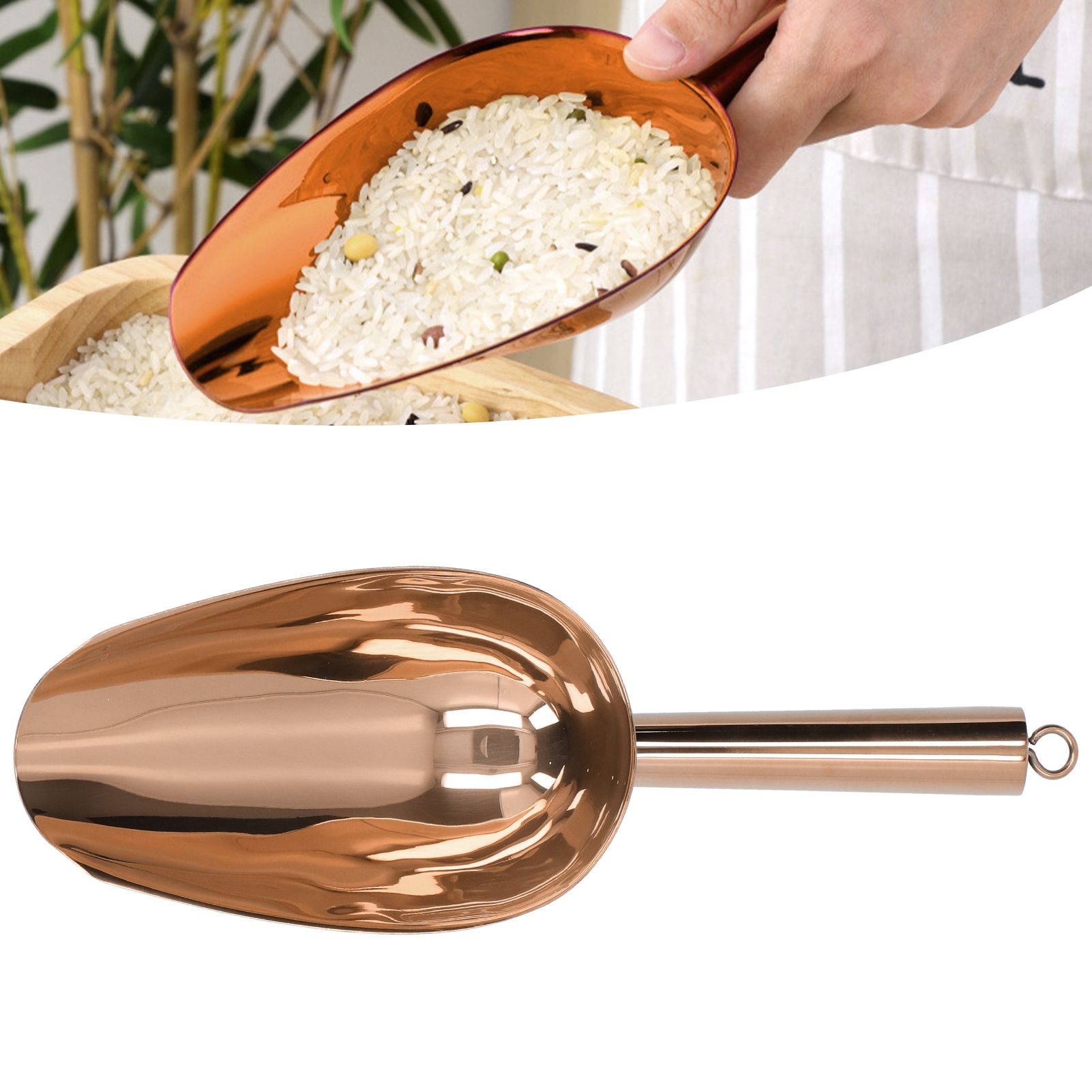 Ice Scooper Stainless Steel U Shaped Sturdy Food Grade Ice Bucket Scoop for view 11